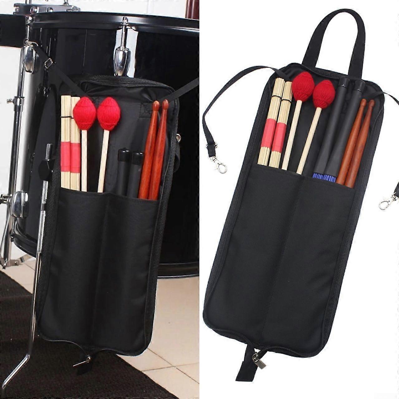 Waterproof Drumstick Bag With Multiple Compartments For Drumsticks And Accessories Rose Pink
