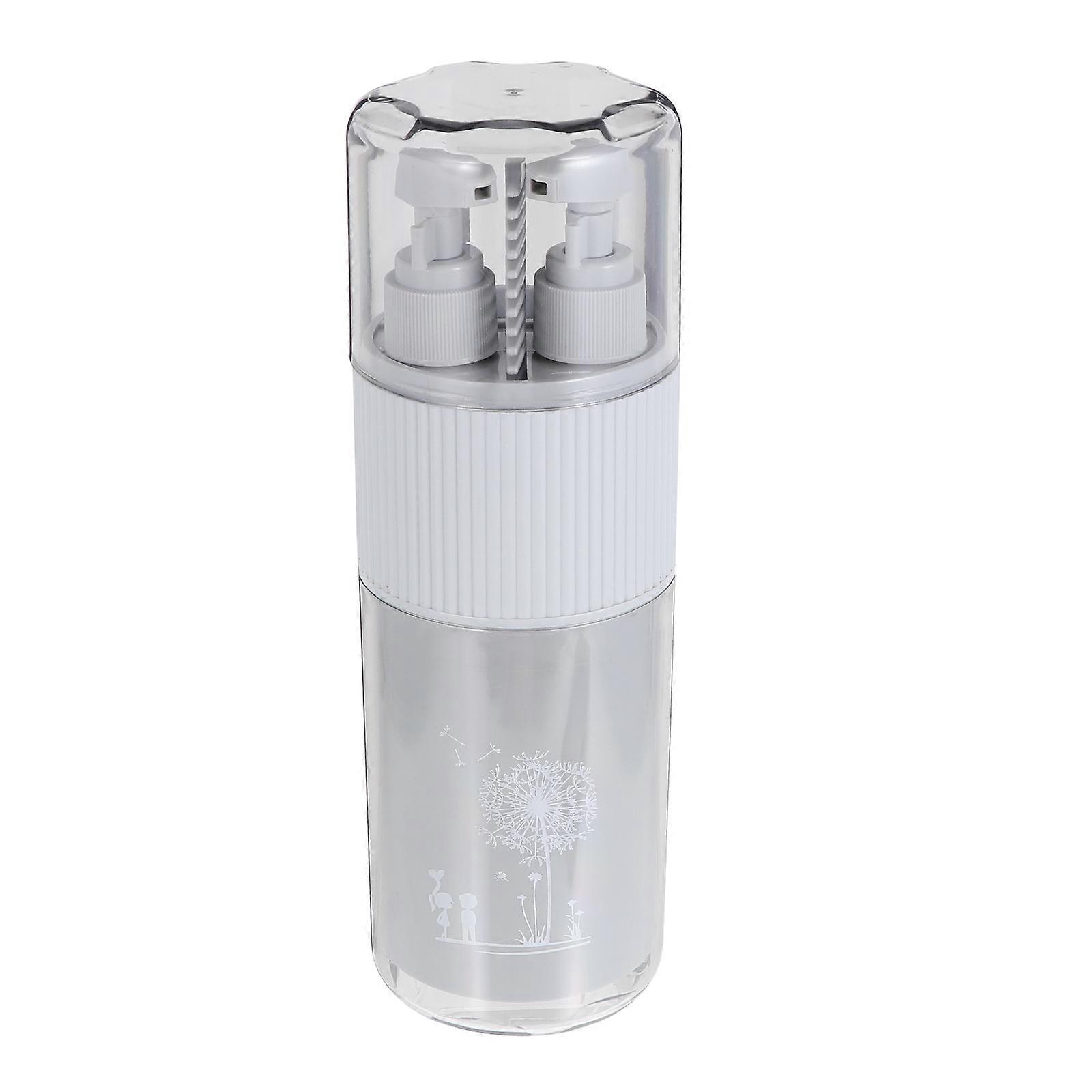 Durable Plastic Travel Toothbrush Holder with Comb and Bottles for Storage Grey 2 Cups 2 Pumps 1 Comb