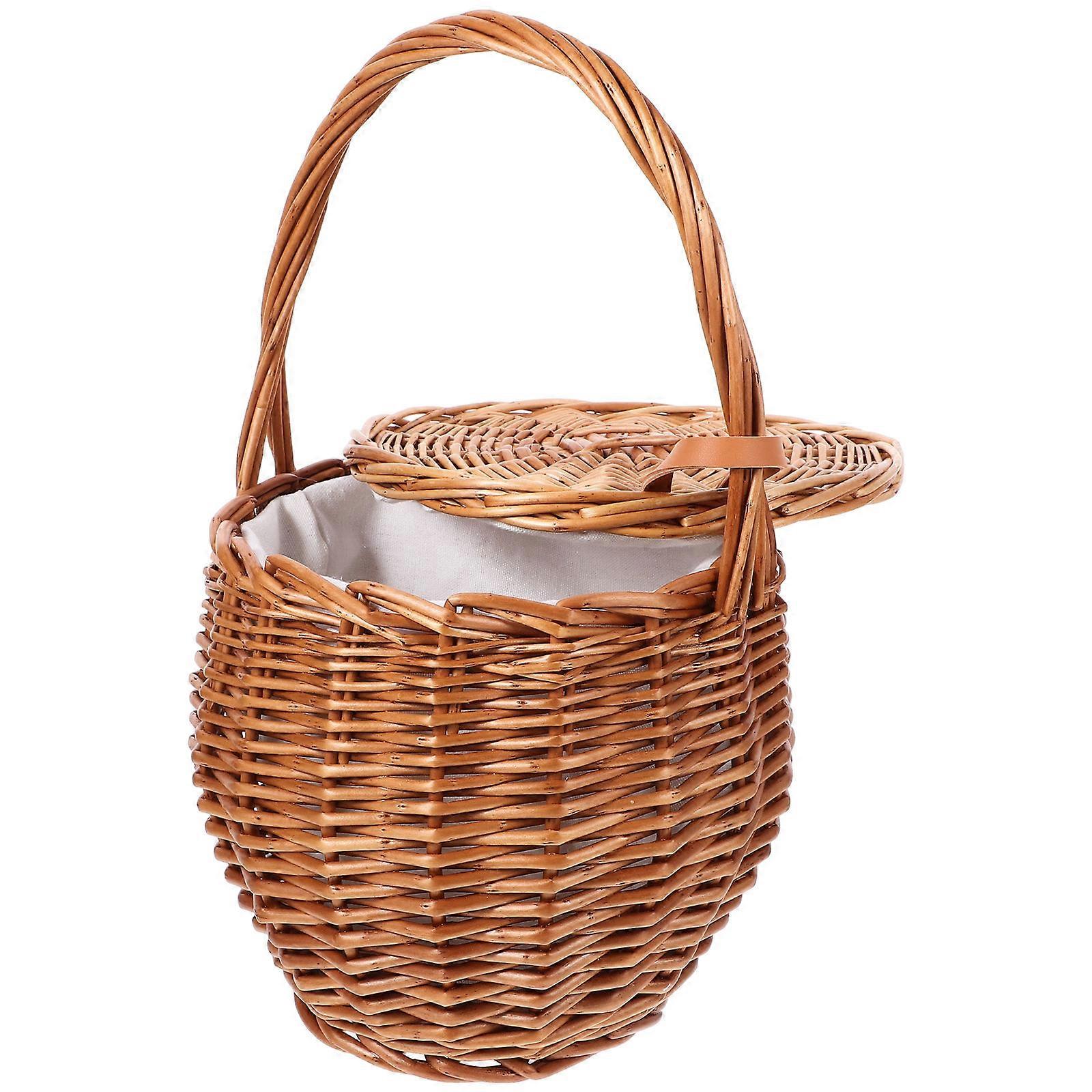 Outdoor Picnic Basket Wicker Storage Solution Perfect For Camping Events 34.00X20.50X20.50CM Rustic Stylish 1Pcs