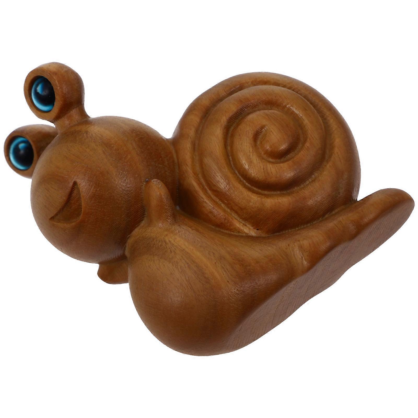 Elegant Snail Craft Wood Statue Decorative Ornament for Adults 6.00X6.00X2.80CM 1Set