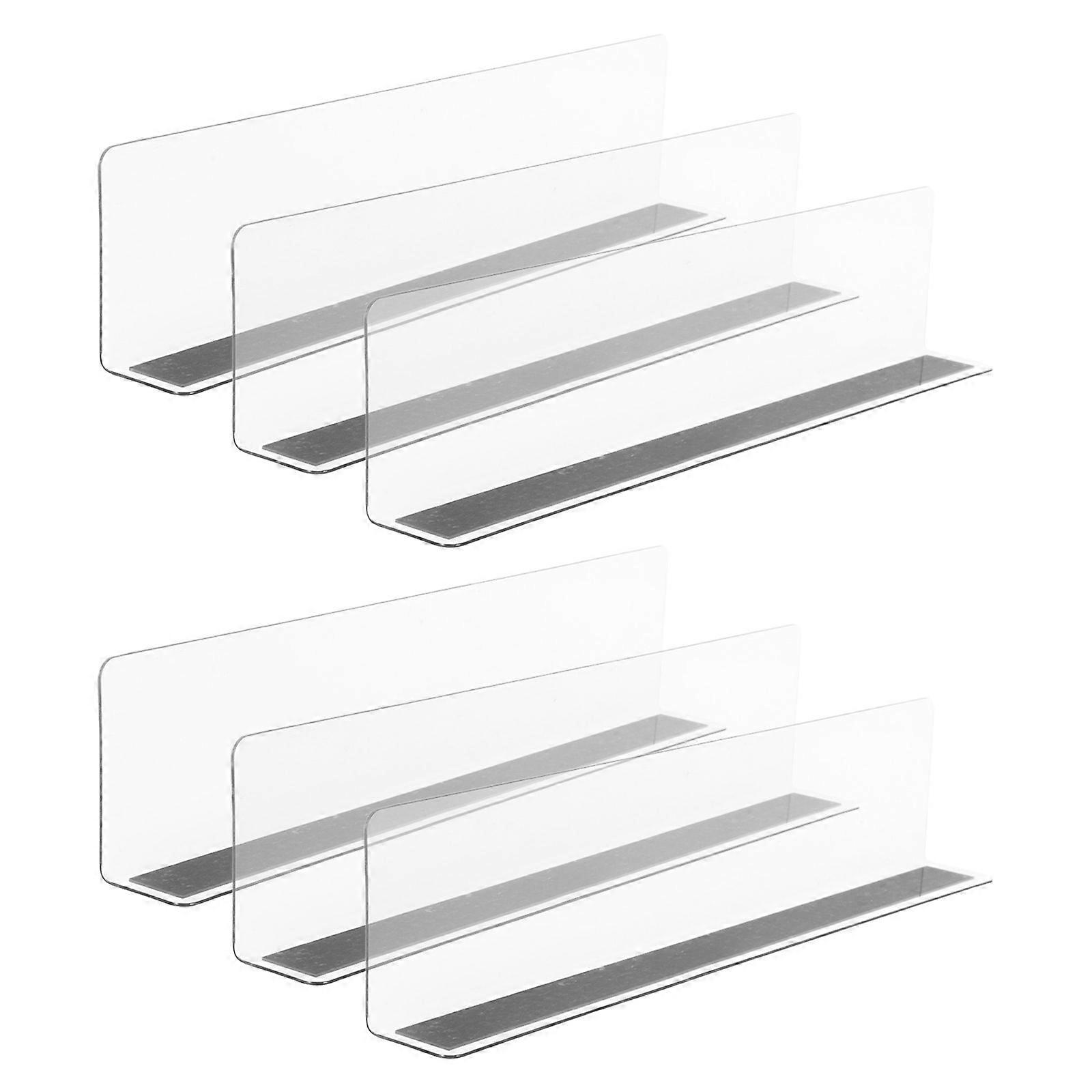 6pcs L Shaped Supermarket Shelf Dividers and Organizers for Clear Classification Boards
