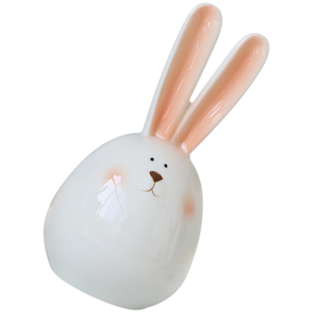 Ceramic Rabbit Figurine White for Decoration Lifespan with Realistic Rabbit Design