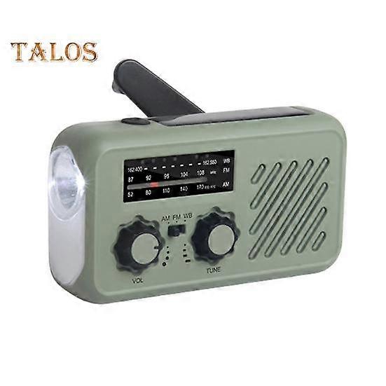 Emergency Radio with Flashlight Multi-functional Compact Portable SOS Alarm AM/FM Band Hand Crank Rechargeable Radio