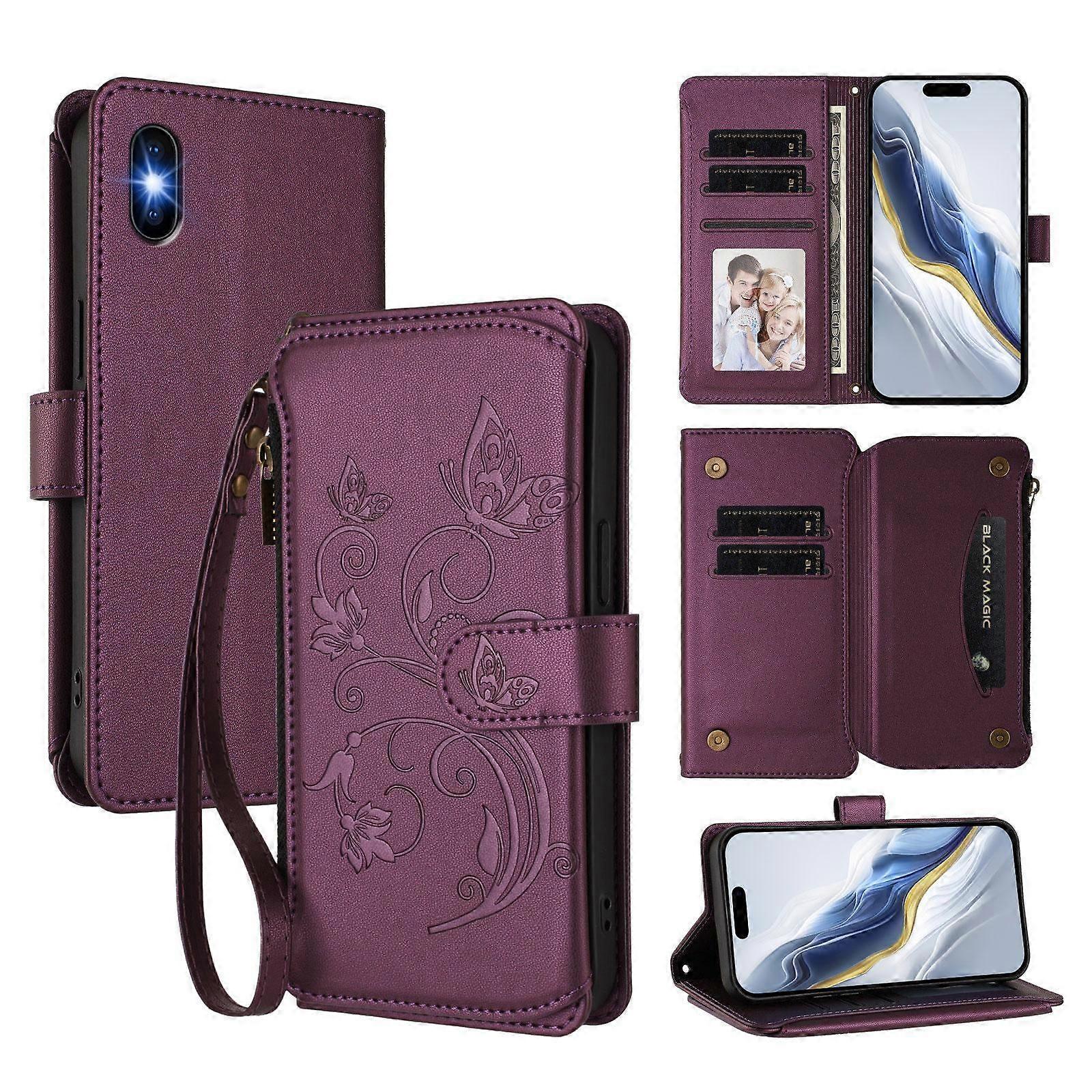 Zipper Wallet Leather Phone Case For iPhone XS Max