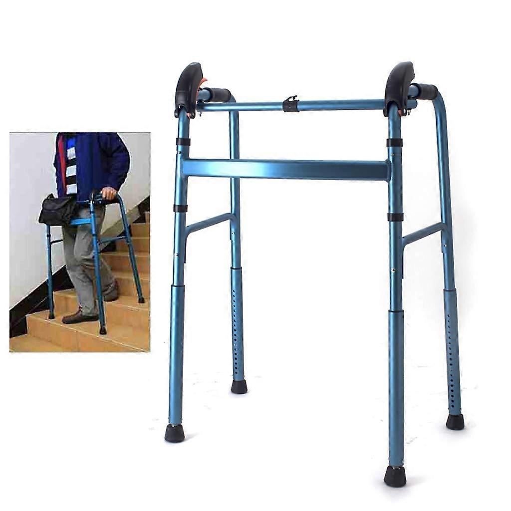Standard Aluminum Folding Lightweight Walking Frame for Seniors with Stair Climbing Function