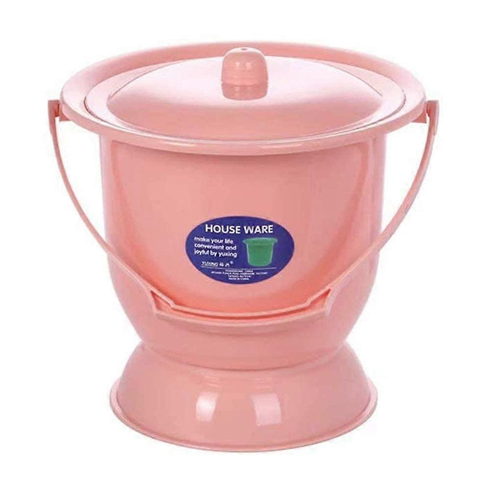 Bettpfanne Urinale Spucknapf Nachttopf Kunststoff Urinbecken Pink für Frauen Erwachsene mit Deckel Urintöpfe