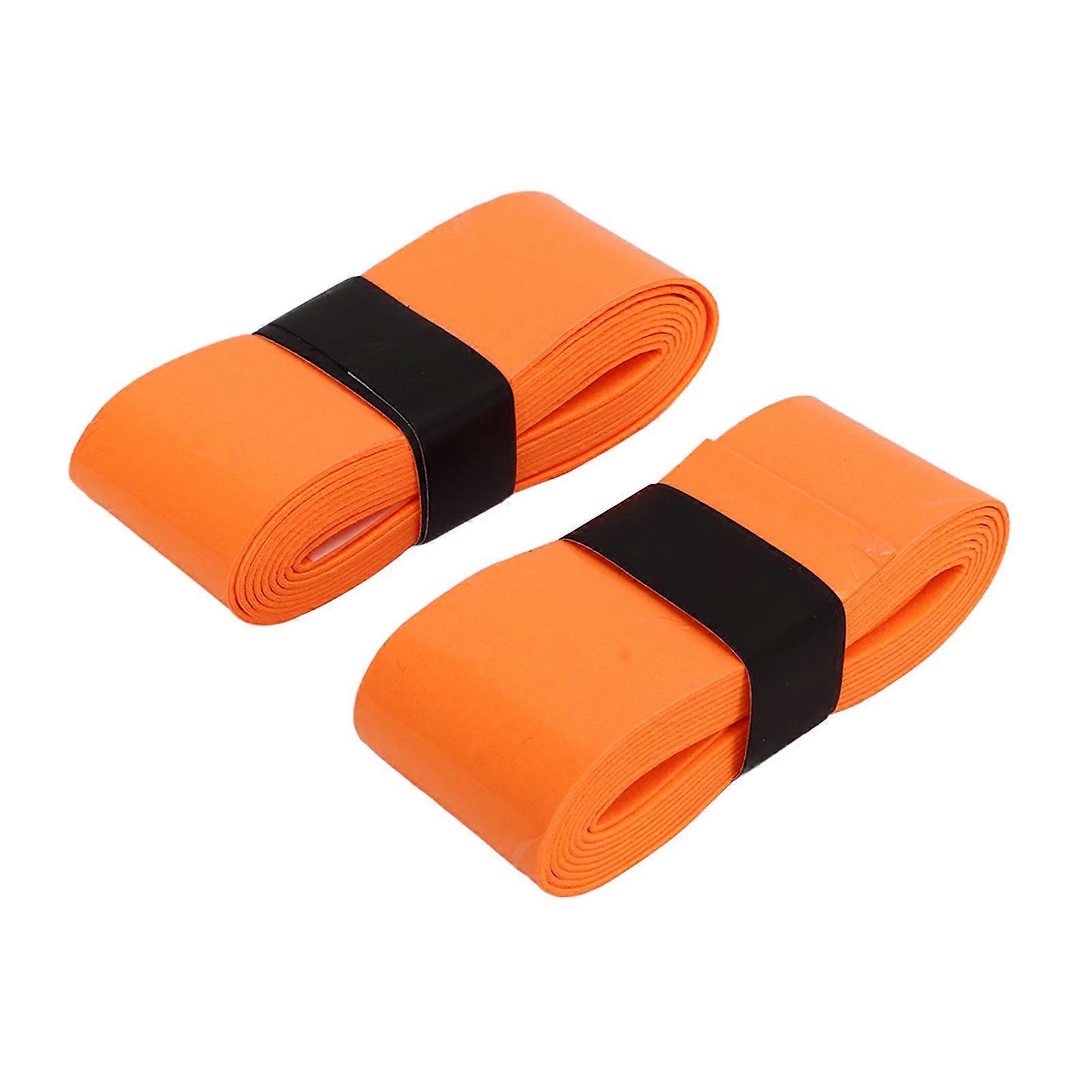 2個ドラムスティックラップ滑り止め汗吸収ドラムスティックグリップPUドラムスティックテープオレンジ