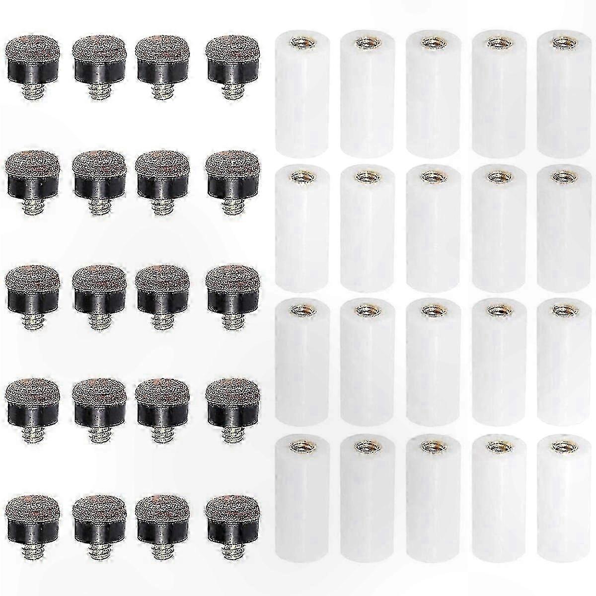 20sets Billiard Cue Tips With Pool Cue Stick Ferrules 12mm Billiard Screw-on Tips Replacement For N