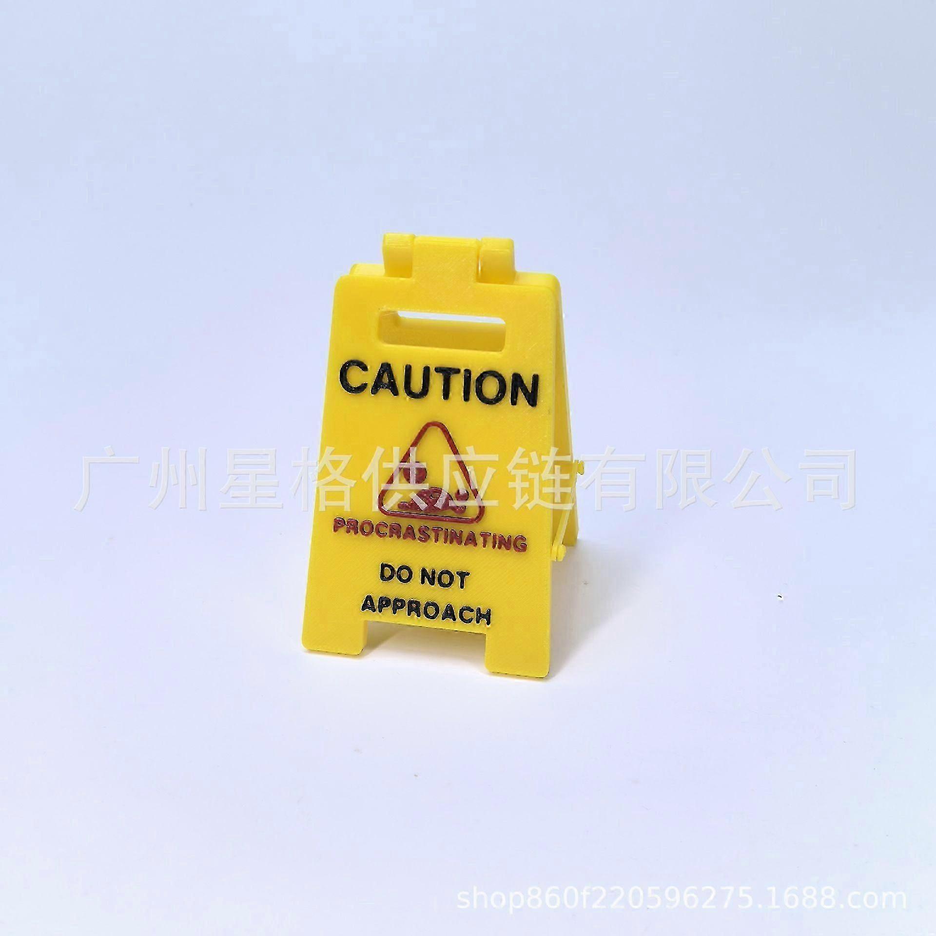 Mini Caution Sign for Desk - Humorous Office Decoration for Work or Study Spaces