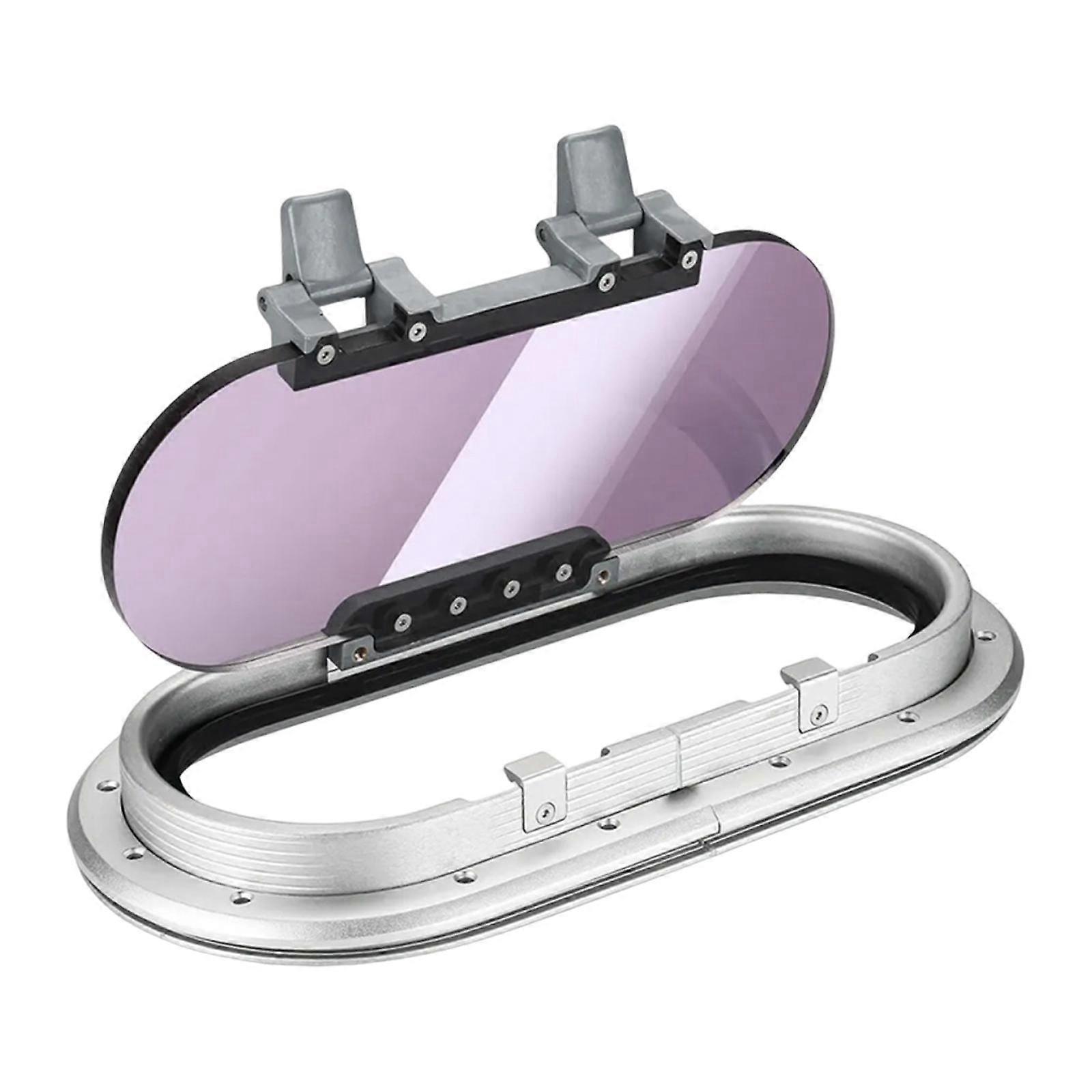 Elliptical Boat Window Watertight Aluminum Porthole RV Skylight Accessory