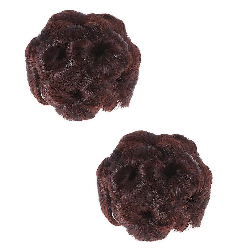 Flower Hair Claws 2Pcs Hair Decoration For Females Everyday Use Brown Color Volume Addition