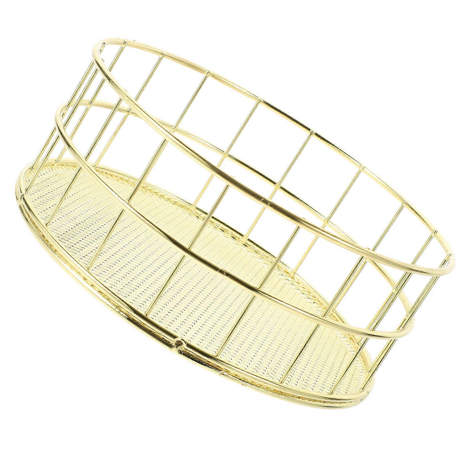 Storage Basket Organizer Bin For Office Use In Golden Color With Rectangular Shape For General Purpose Container 1Pcs