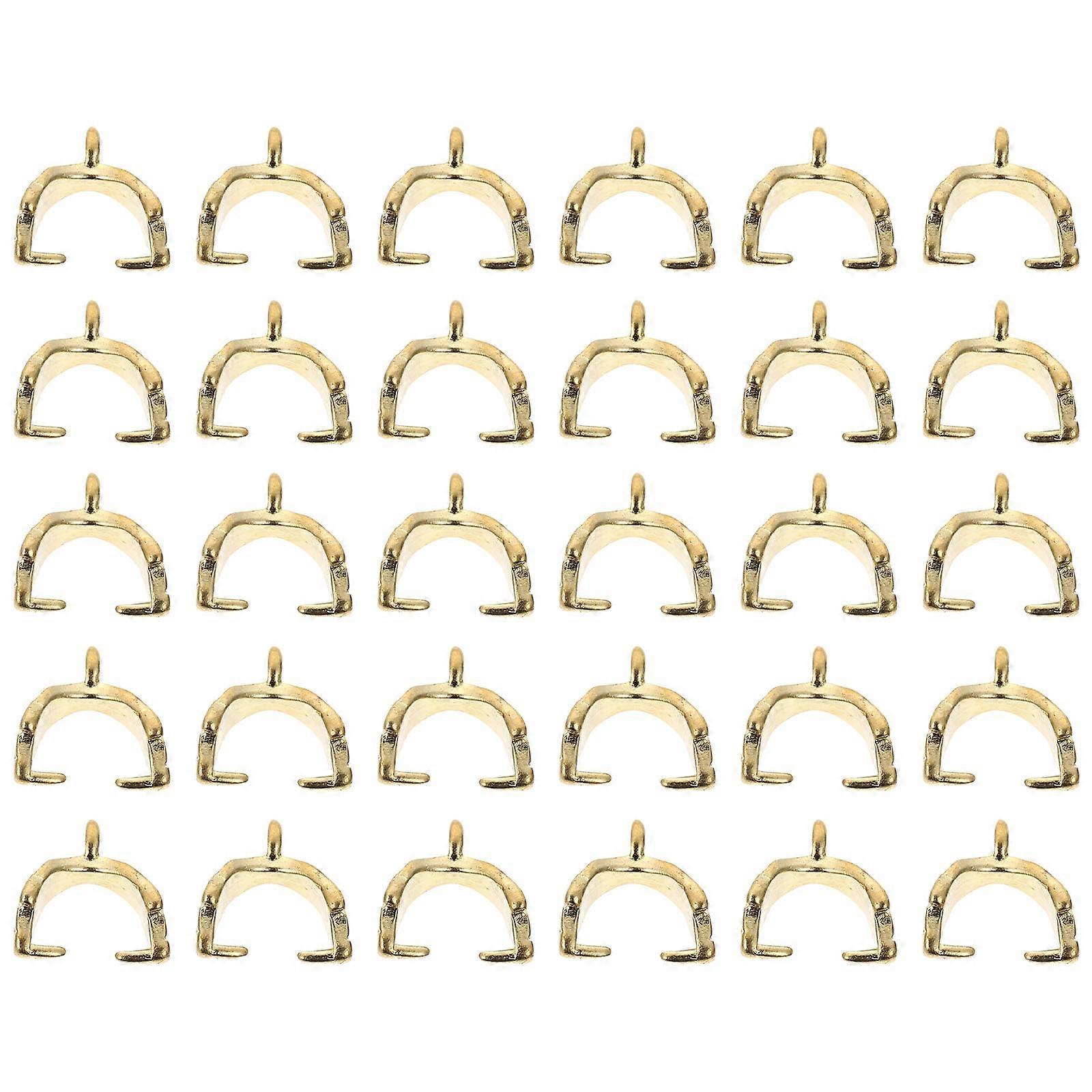 30Pcs Golden Oval Jewelry Making Clasp Pendant Attachment For Jewelry Accessories And Craft Enthusiasts