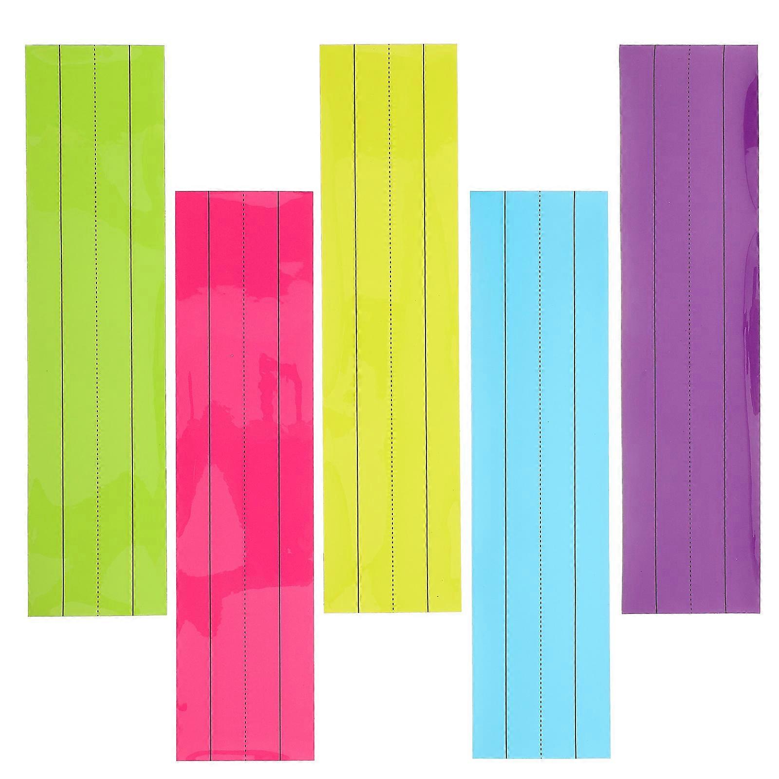Magnetic Lines For Educators Office Use 30.48X7.62X0.03Cm Assorted Color Manuscript Writing Aid 5Set