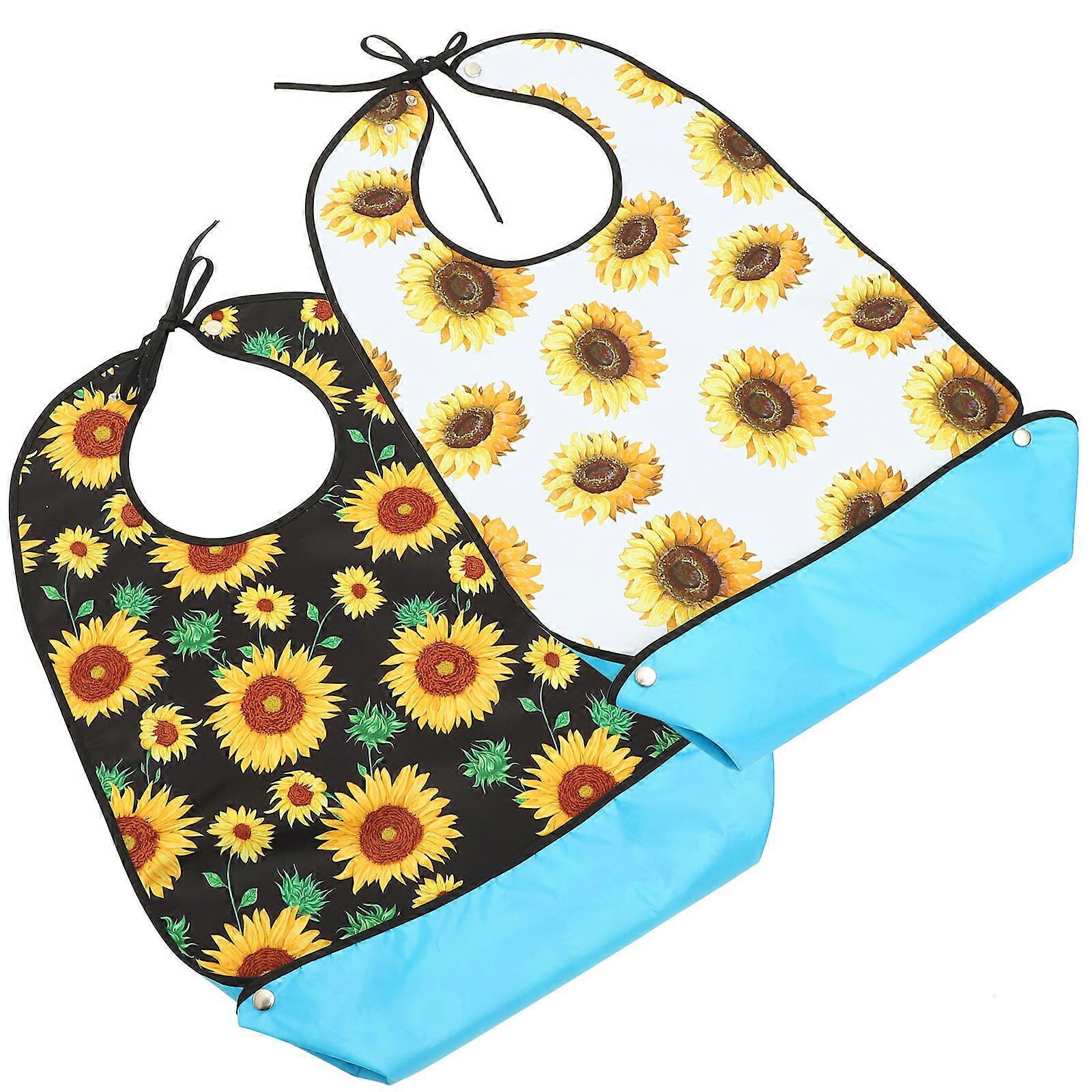 Oil Resistant Household Elderly Bibs 2Pcs Wear Resistant Clothing Protectors For Daily Use Assorted Color