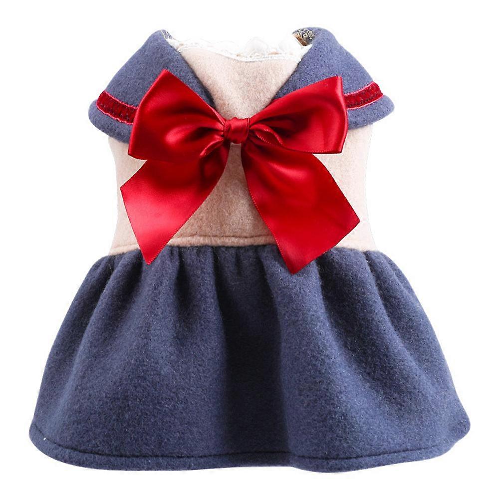 Adorable Soft Winter Pet Dress for Dogs & Cats – Warm Bow Tie Design Easy to Wear for Parties & Daily Use – Cute Pet Outfit