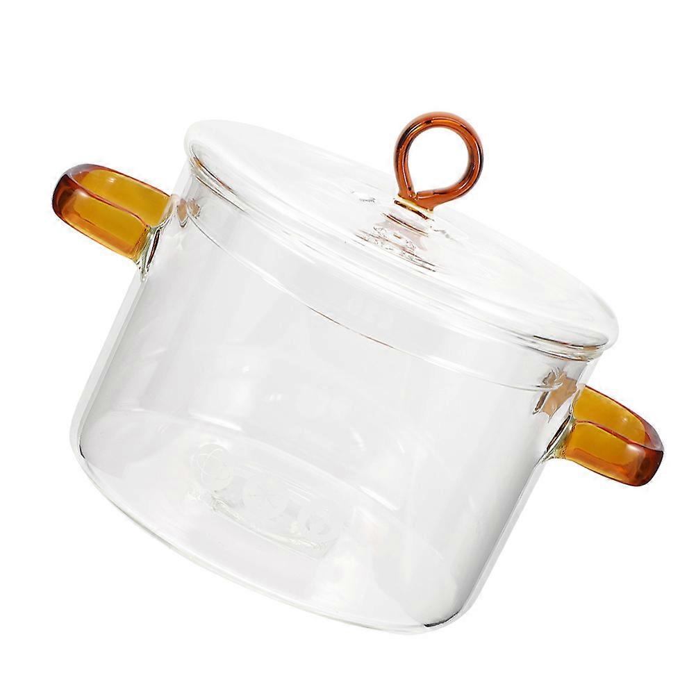 Glass Cookware Stew Pot With Lid For Daily Home Cooking Multi Color Cooking Soups 1Set