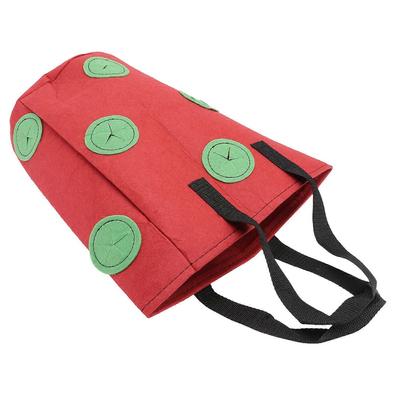 Breathable Hanging Planter Bag For Strawberry Planting In Garden With Multi-Hole Design 35X20CM 1Pc