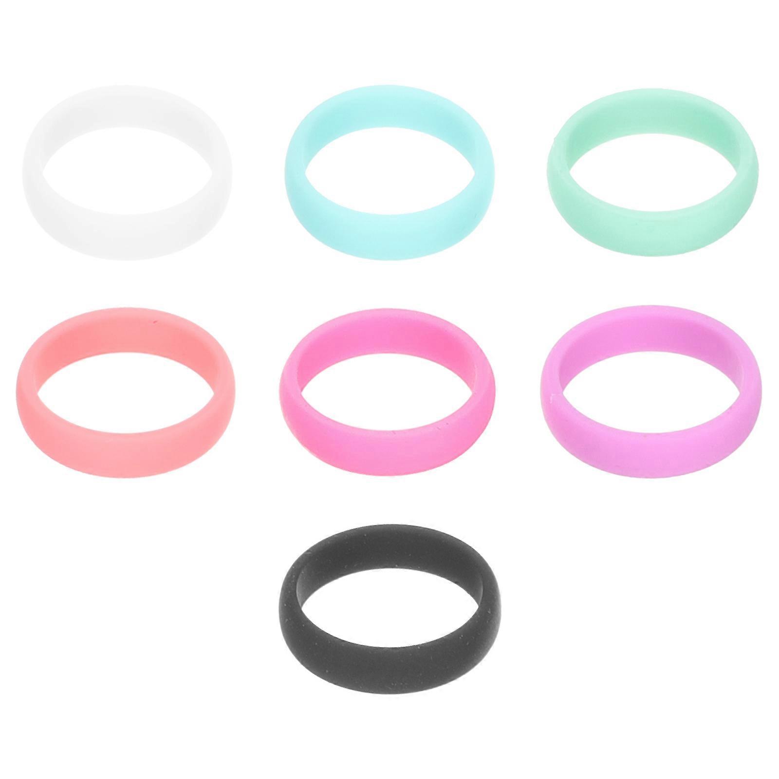 7pcs Colorful Silicone Rings for Women – Comfortable, Breathable Design for Exercise, Anniversaries, and Special Occasions
