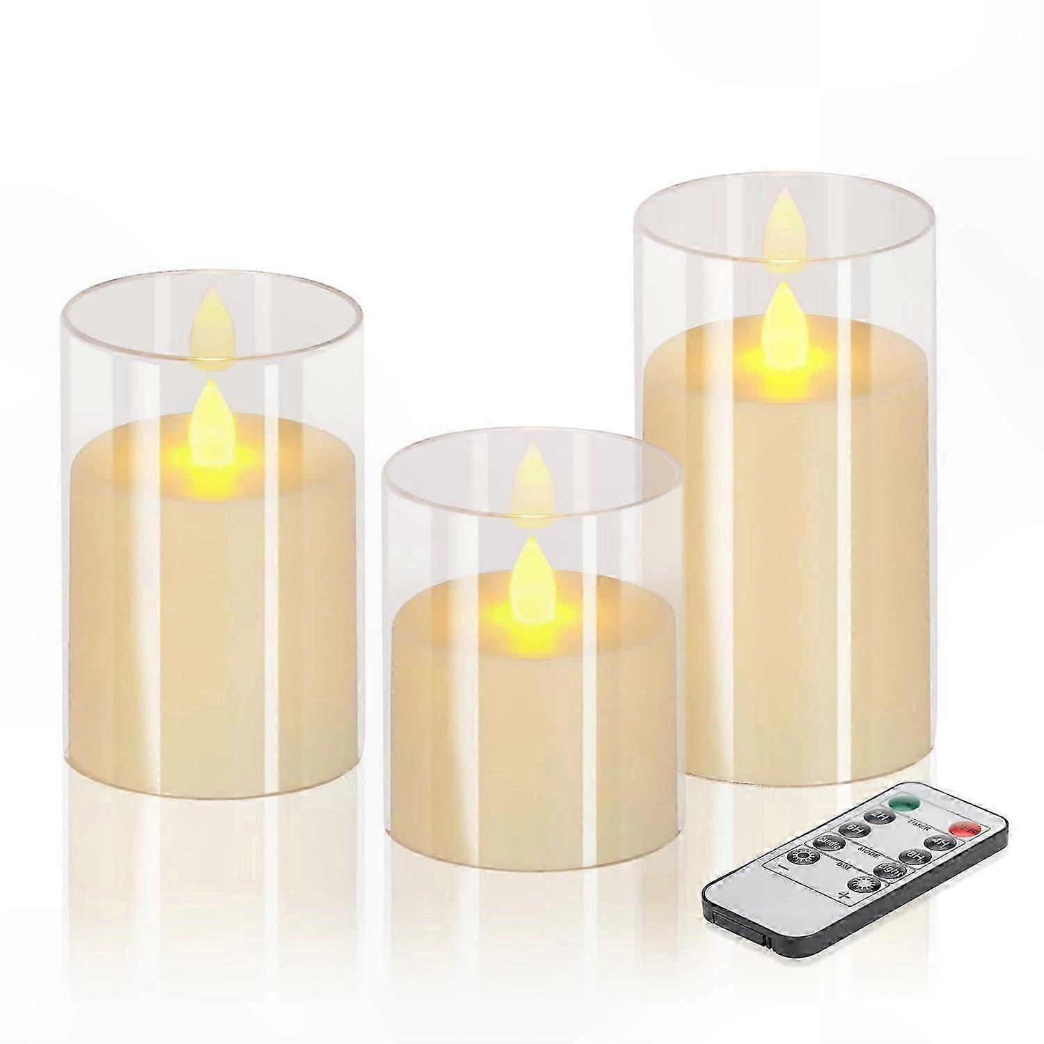 3-Pack LED Candles with Timer, Remote, and Stylish Design for Ambiance