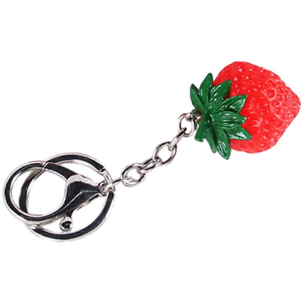 Strawberry Shaped Key Chain Multi Function Decorative Bag Hanging Pendant for Home 3.5 Inches