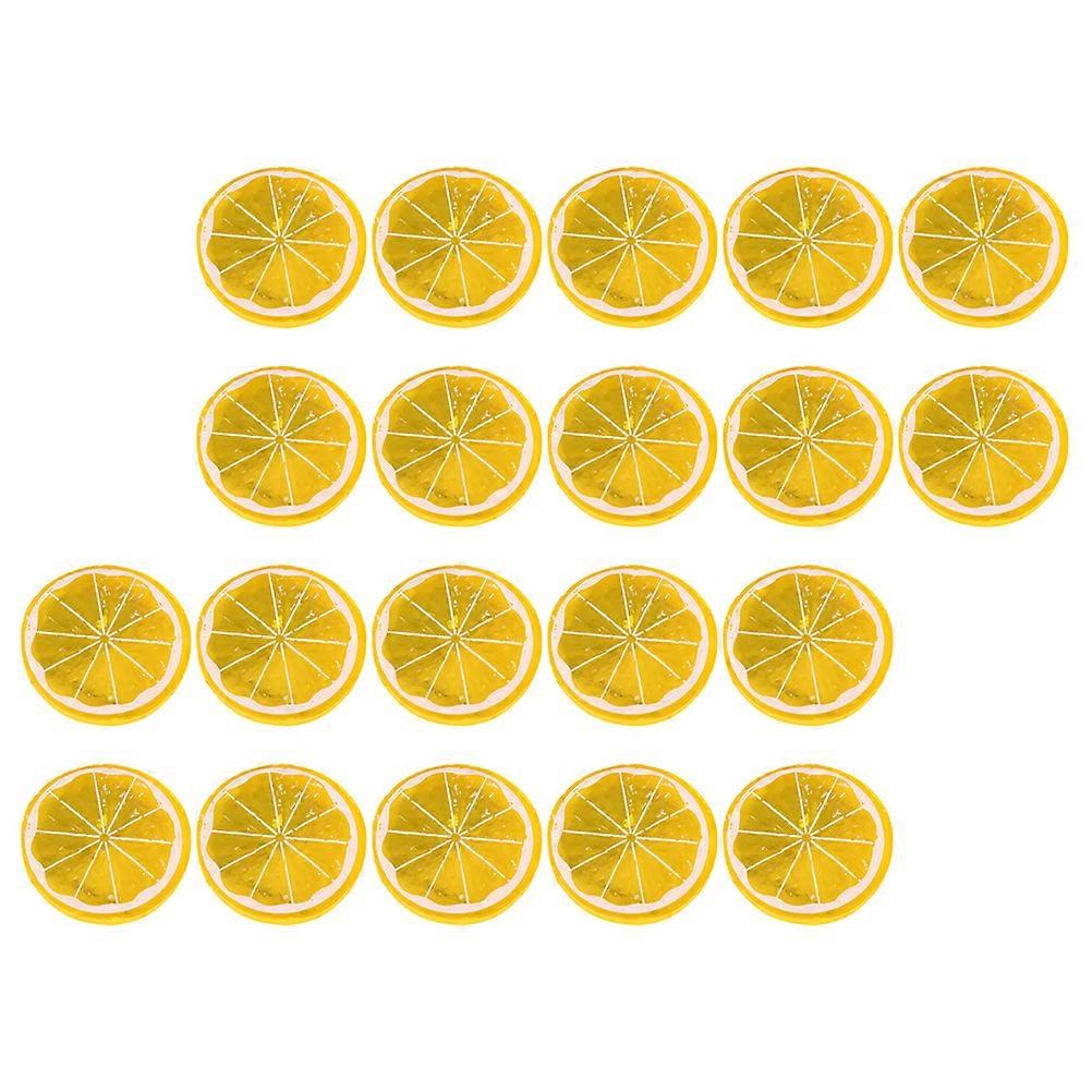 Artificial Lemon Slices Plastic Fake Lemon Slices for Decoration 20Pcs