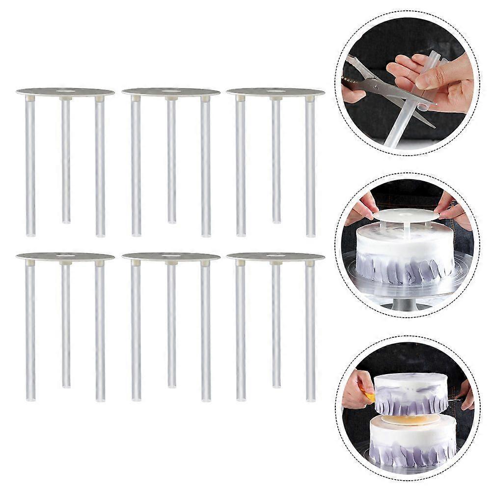 6 Sets Simple Cake Piling Bracket Suspension Gasket Cake Support Cake Rack Straw