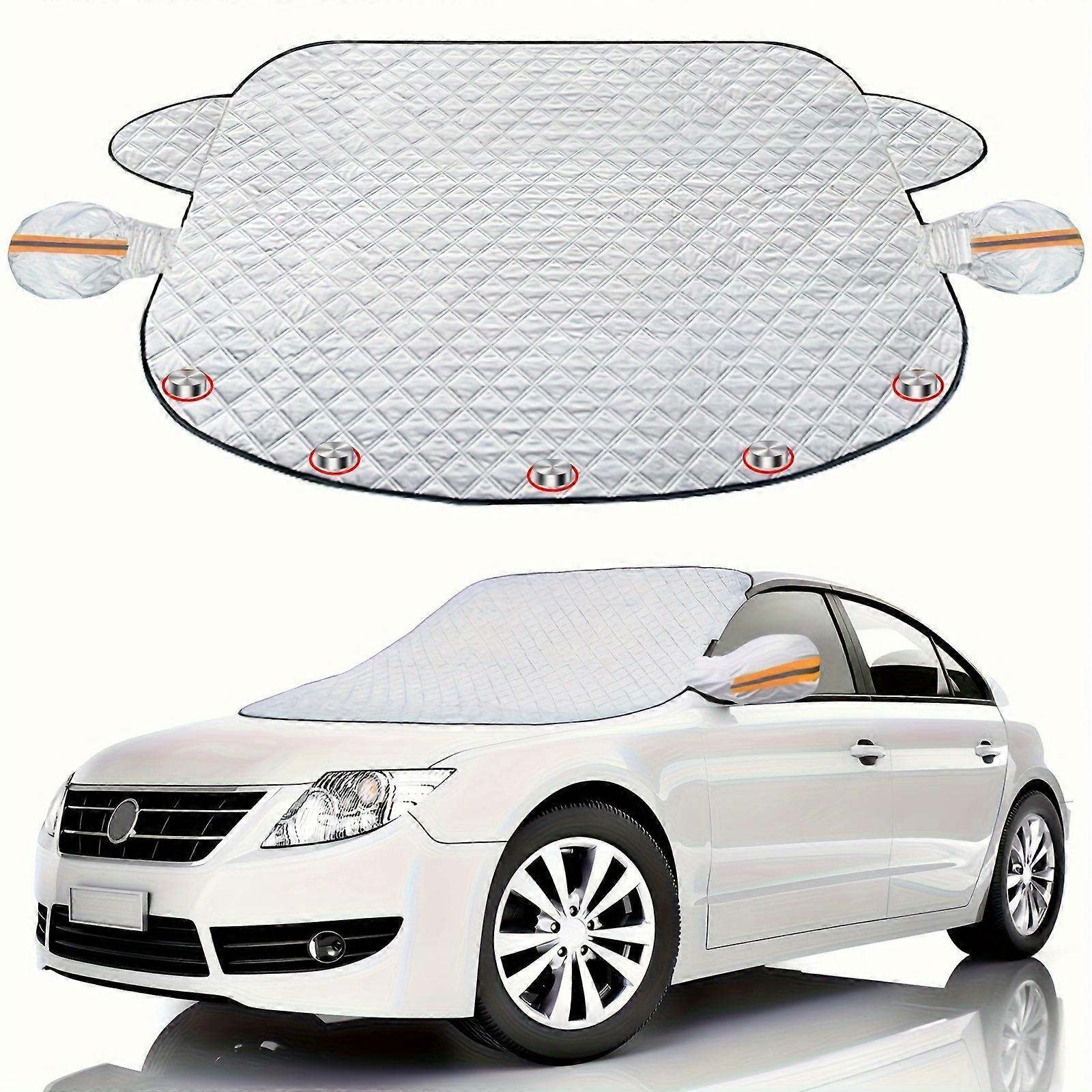 Magnetic Windshield Snow Cover with Mirror Protector, PE Material, Anti-Frost/Dust for Cars/SUVs/MPV/Trucks (157x126CM)