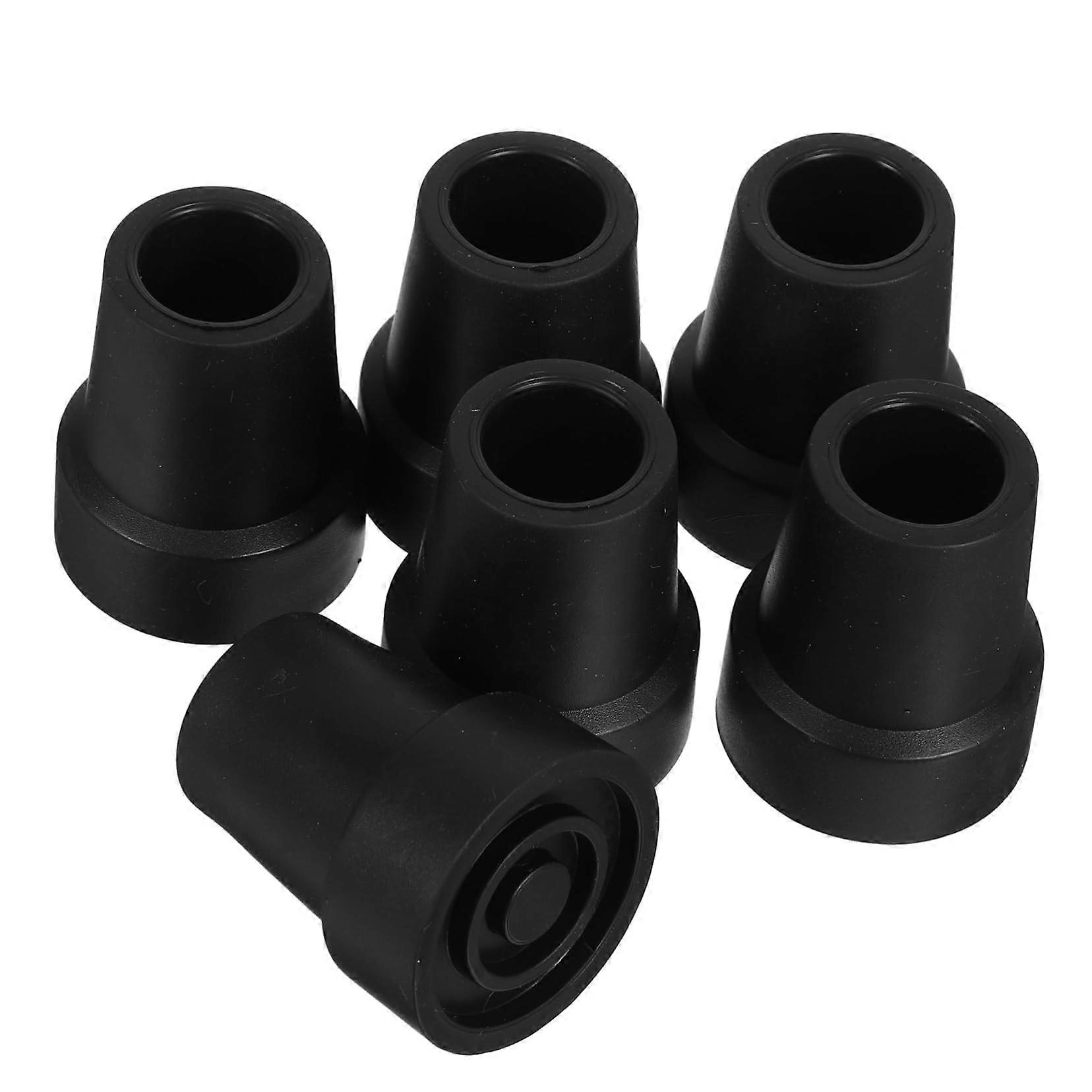 6 Pack Non-Slip Replacement Tips for Walking Canes Durable Feet Pads for Various Surfaces, Easy to Install