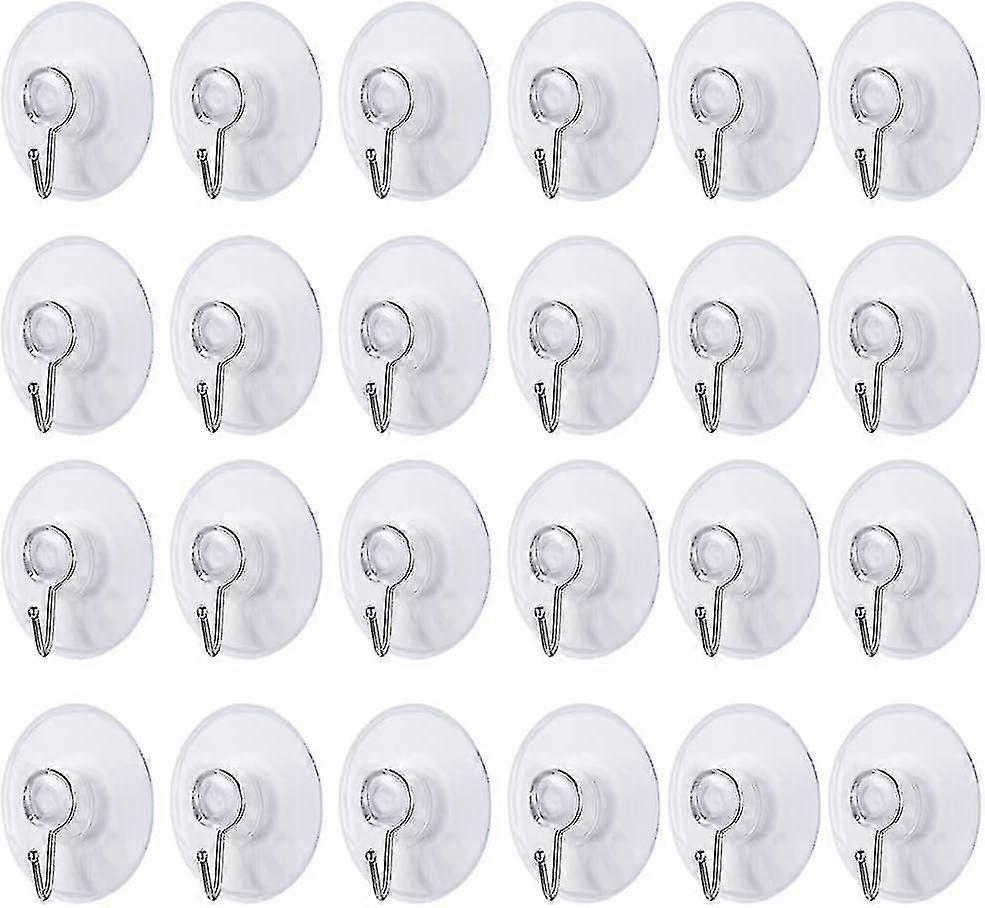 24 Strong Suction Cup Hooks with Iron Hooks - Versatile for UK Household Use