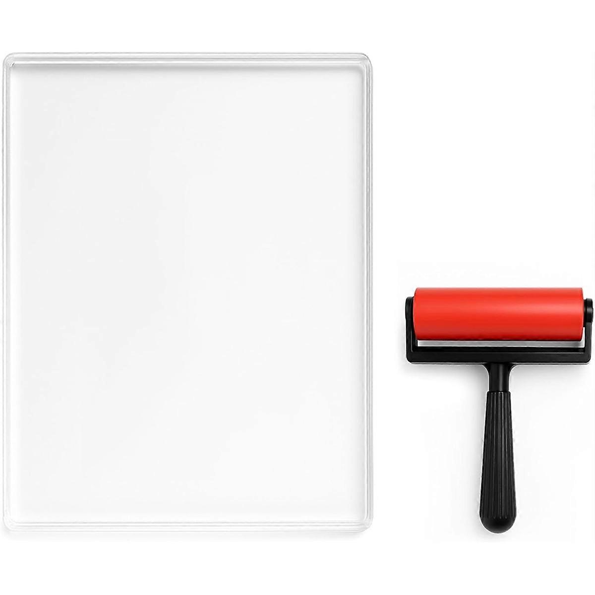 8x10inch Gel Plate, Waterproof and Washable Gel Printing Plate with Rubber, Suitable for Card Makin