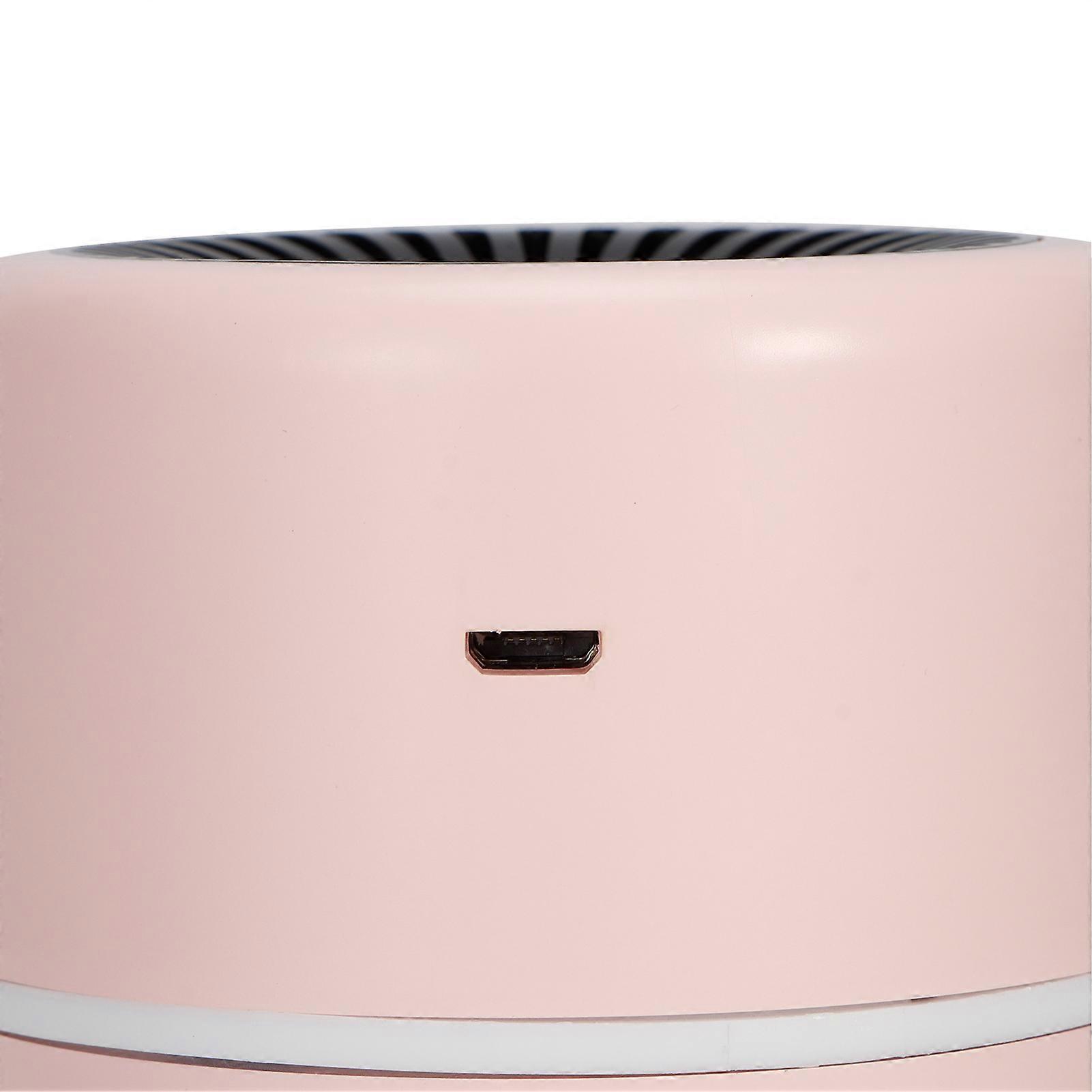 260ml Mini Desktop USB Rechargeable Humidifier with Colorful Ambient Light for Home UsePink 