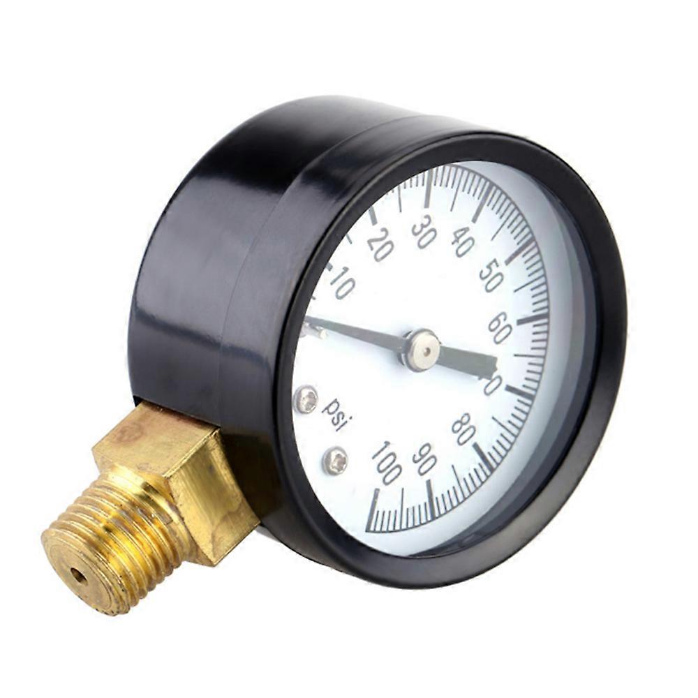 0-100PSI 1/4'' Well Pump Pool Spa Filter Water Pressure Gauge Brass Socket Connection