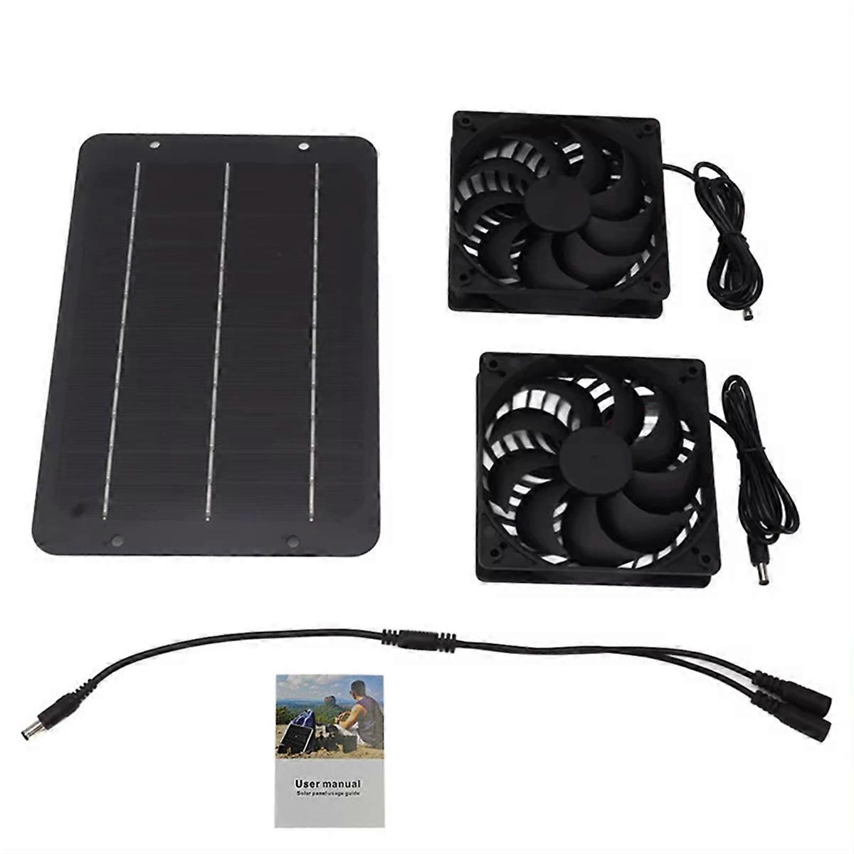 10W Solar Powered Dual Fan 12V Energy Saving Solar Panel Fan