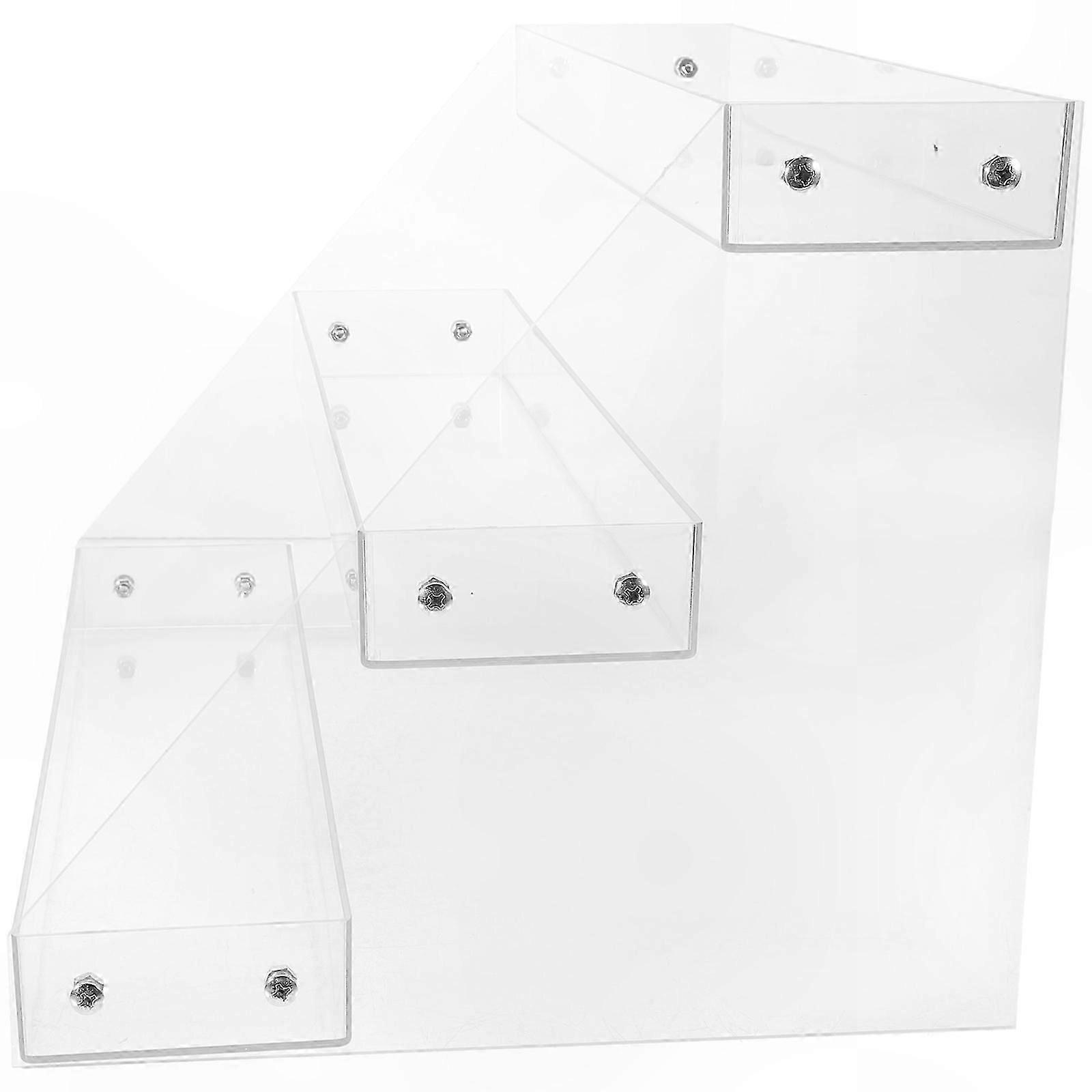 Acrylic Beverage Display Stand, Transparent Multi-tier Riser, Height Adjustable for Modern Retail Spaces, 1 Piece