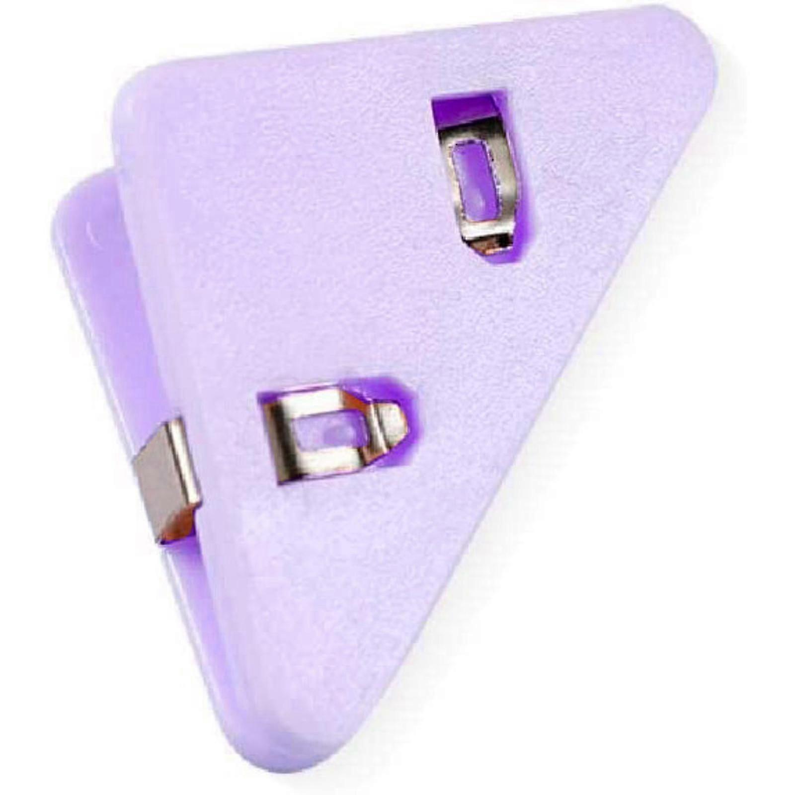 Purple Triangular Paper Clips for File Book Binding - Simple Solid Color Corner Clamps, Student Stationery Supplies