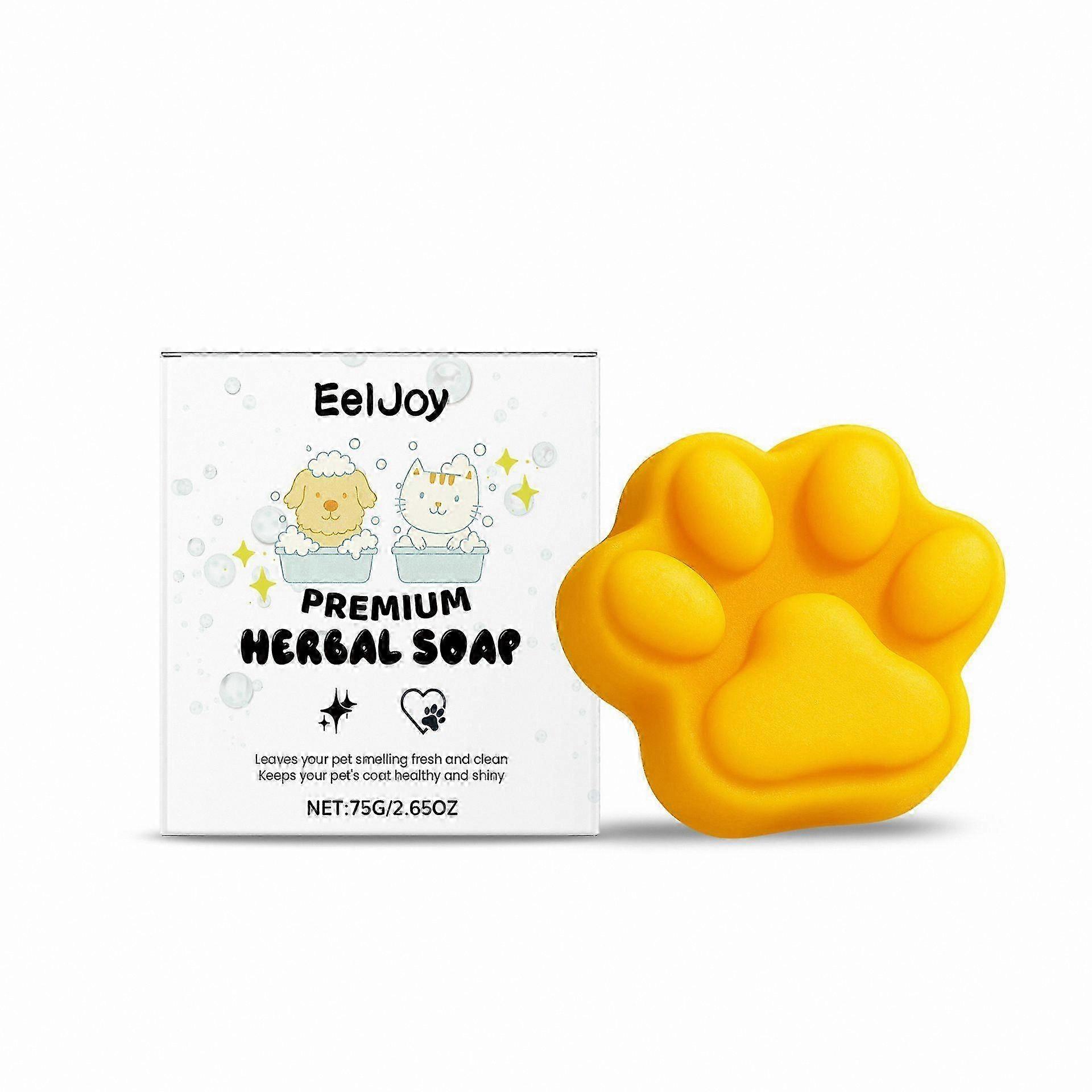 Herbal Cat Paw Soap Bar for Pet Care, Handcrafted Scented Cleansing Bar, Natural Skin-Friendly Formula, 75g