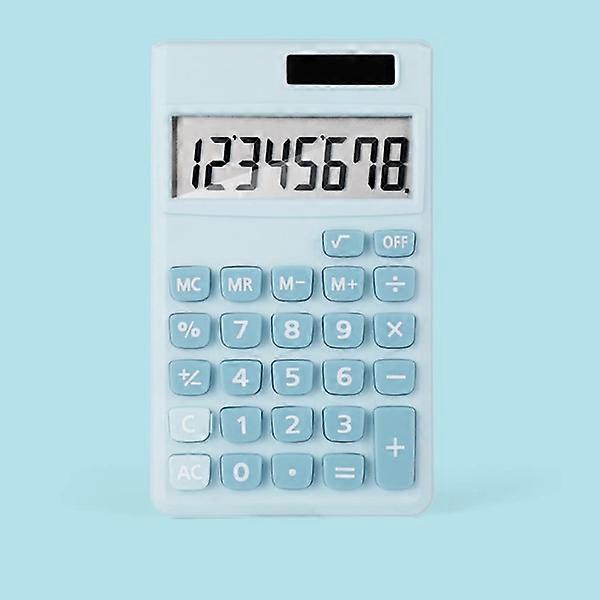 Calculators School, Candy Color Cute Calculator Solar 8-Bit Mini Portable Student Computer Large Screen Coin Batteries Solar Power