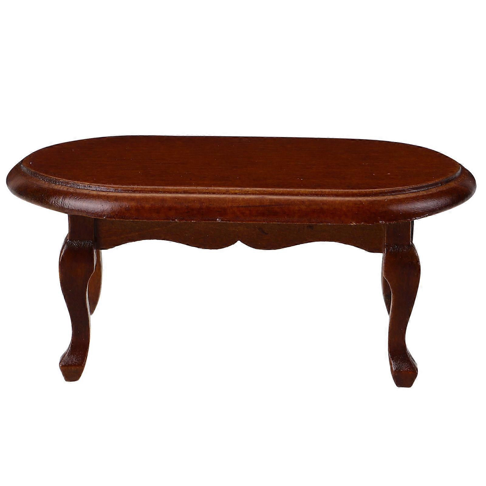 Wooden Miniature End Table for Decor Light Brown 1 12 Scale Fine Craftsmanship