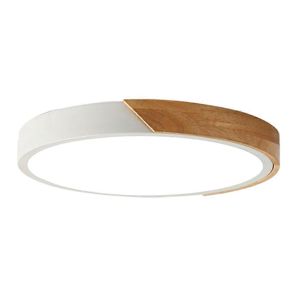 LED Flush Mount Ceiling Light Wooden Frame Design Adjustable Color Temperature Warm/Neutral/Cold Large Size