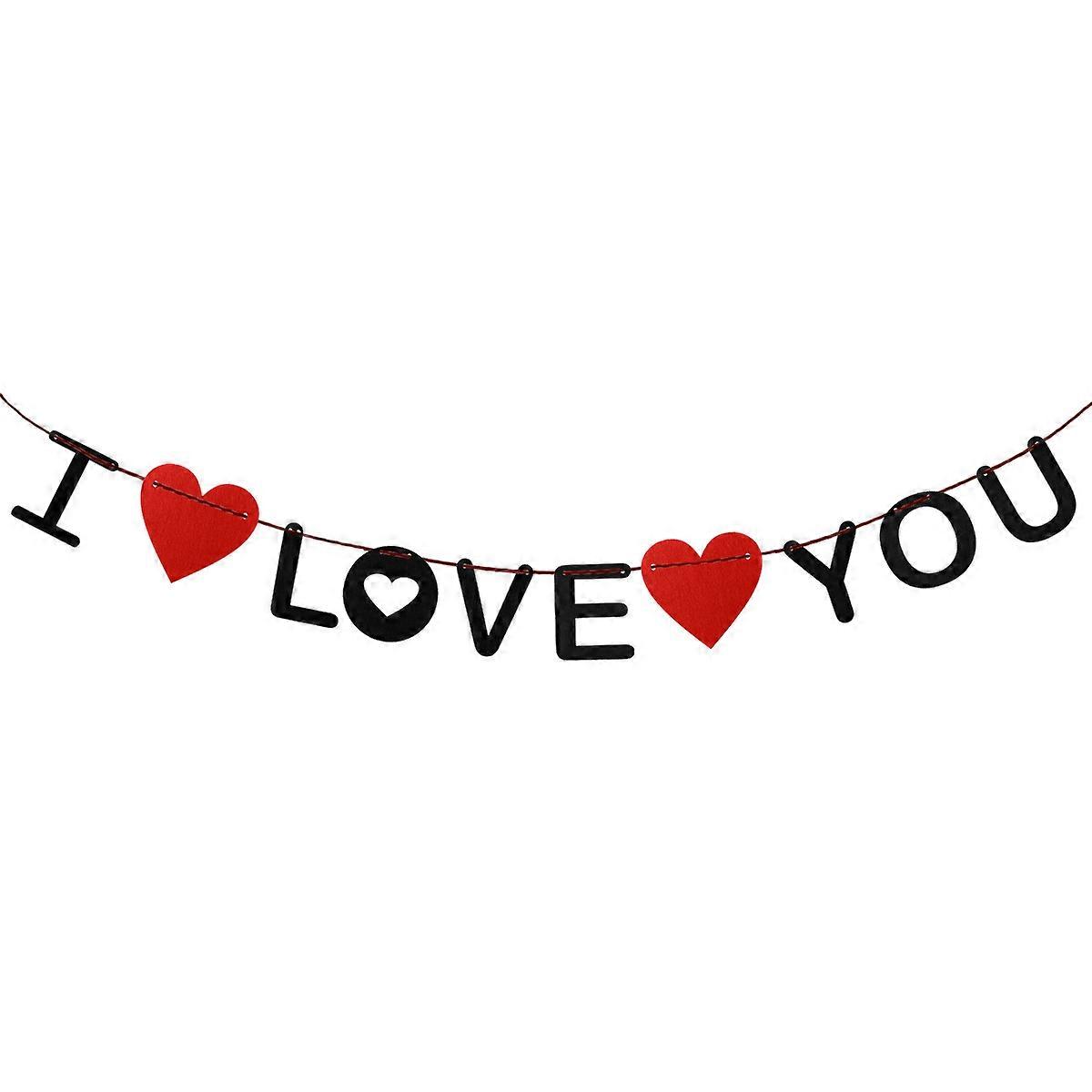 Red Bridal Shower Banner Made of Non Woven Fabric for Valentine Decor 3 Meters