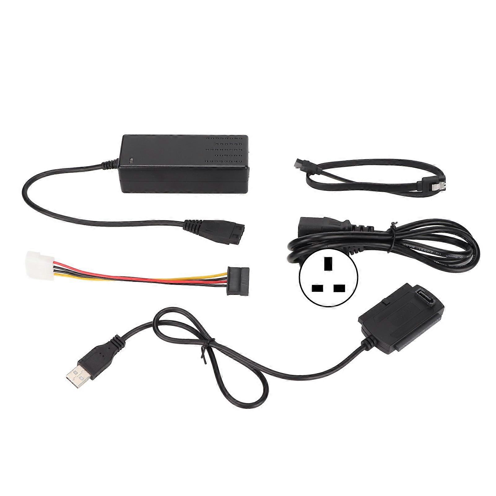 SATA PATA IDE to USB 2.0 Adapter Cable with External Power for 2.5in 3.5in HDDs