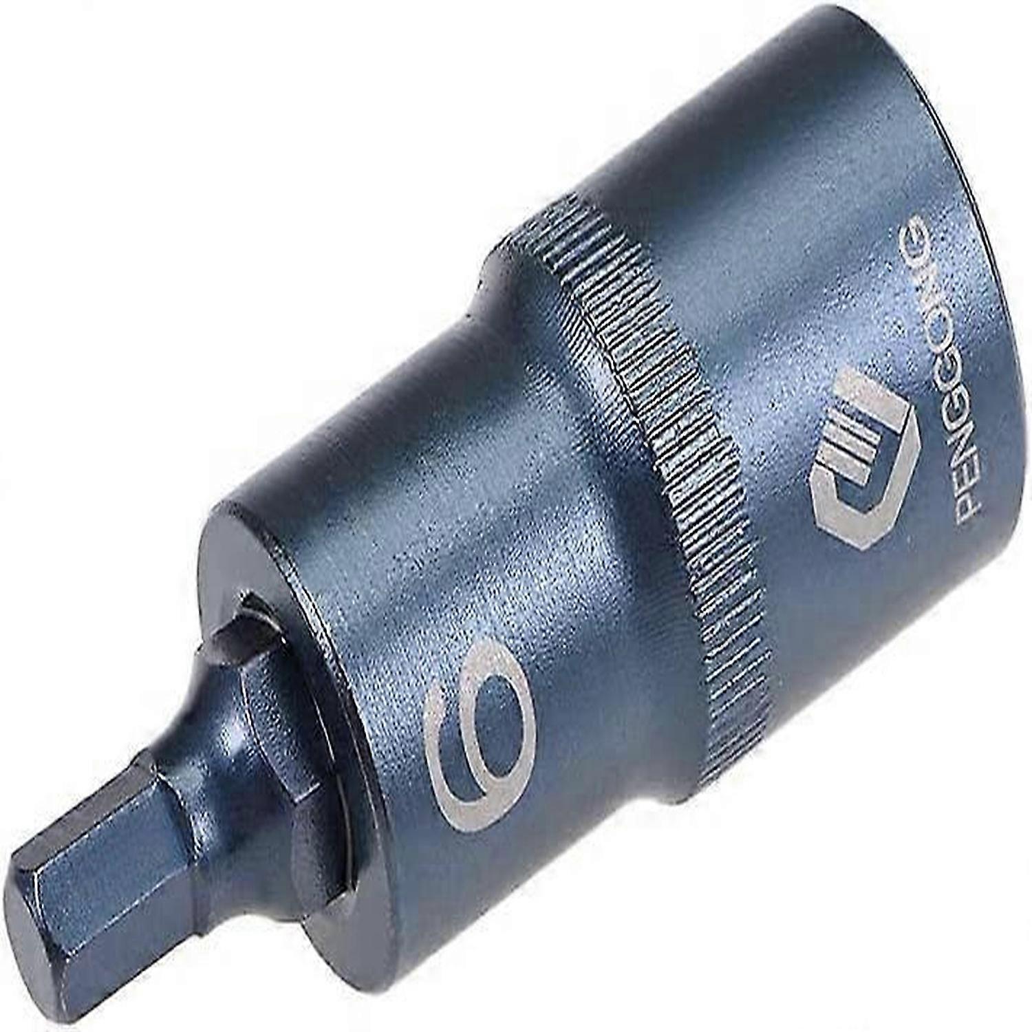 1/2" Drive x H14 (14mm) Hex Bit Socket, S2 Steel Bits, CR-V Sockets Metric 2" Length Blue