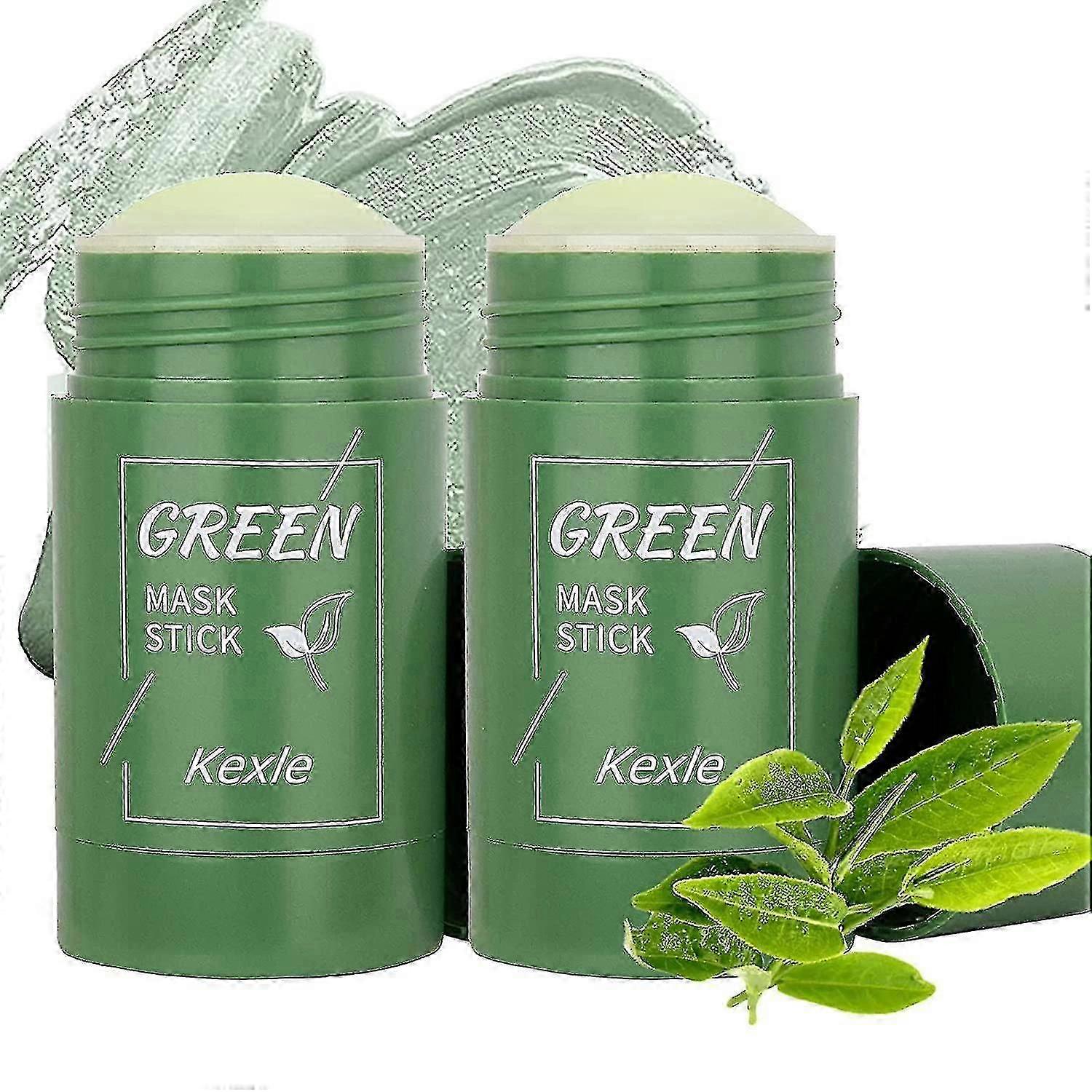 High Quality Green Tea Mask Stick - 2 Pcs - Deep Cleansing, Blackhead Remover, Moisturizes, Oil Control, Purifying Clay Mask Stick