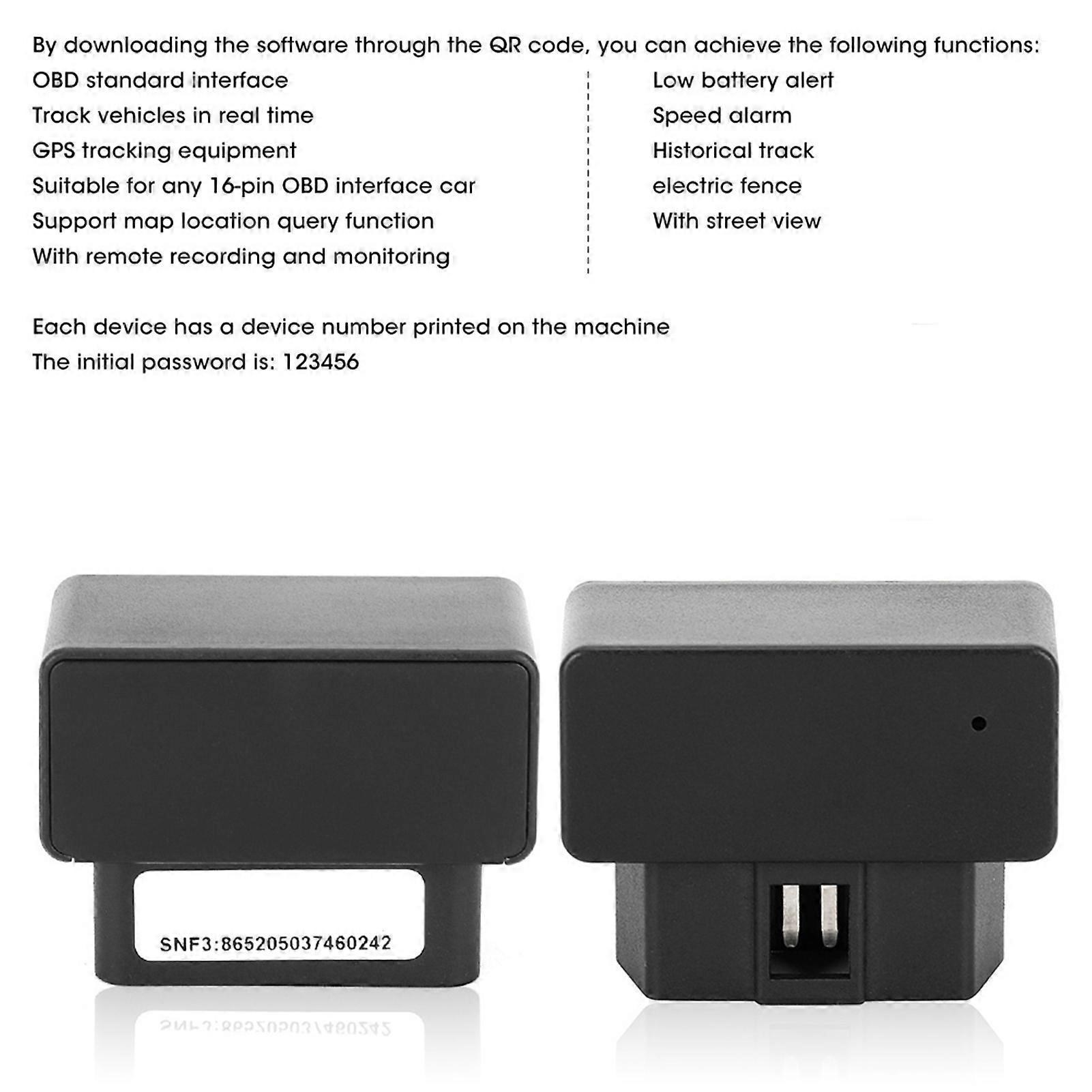 OBD GPS Locator Real-Time Tracker Car Antitheft System Black