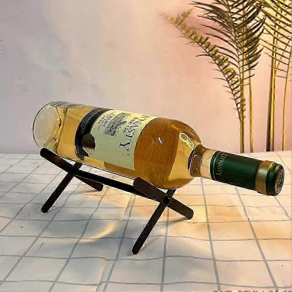 Bottle Holder - Counter Metal Shelf For Storage - Table Top (Black) - Small 2025