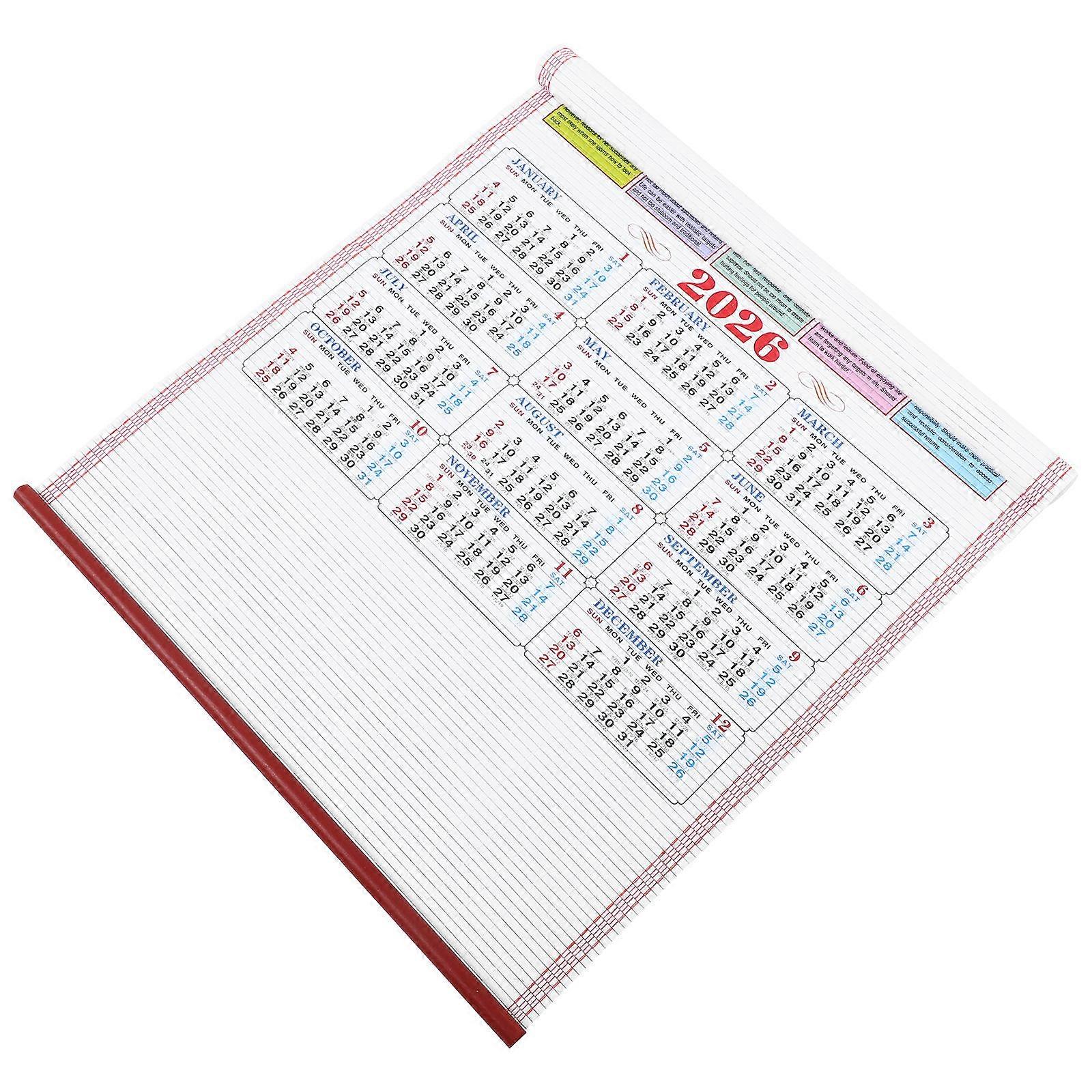2026 Year Of The Horse Scroll Calendar Monthly Planner For New Year Celebration Office And Home Decor 1Pack