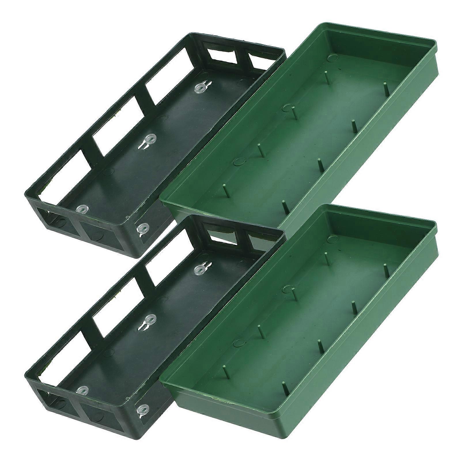 Flower Soil Holder for Party Decoration 3Sets Green Plastic Flower Frame