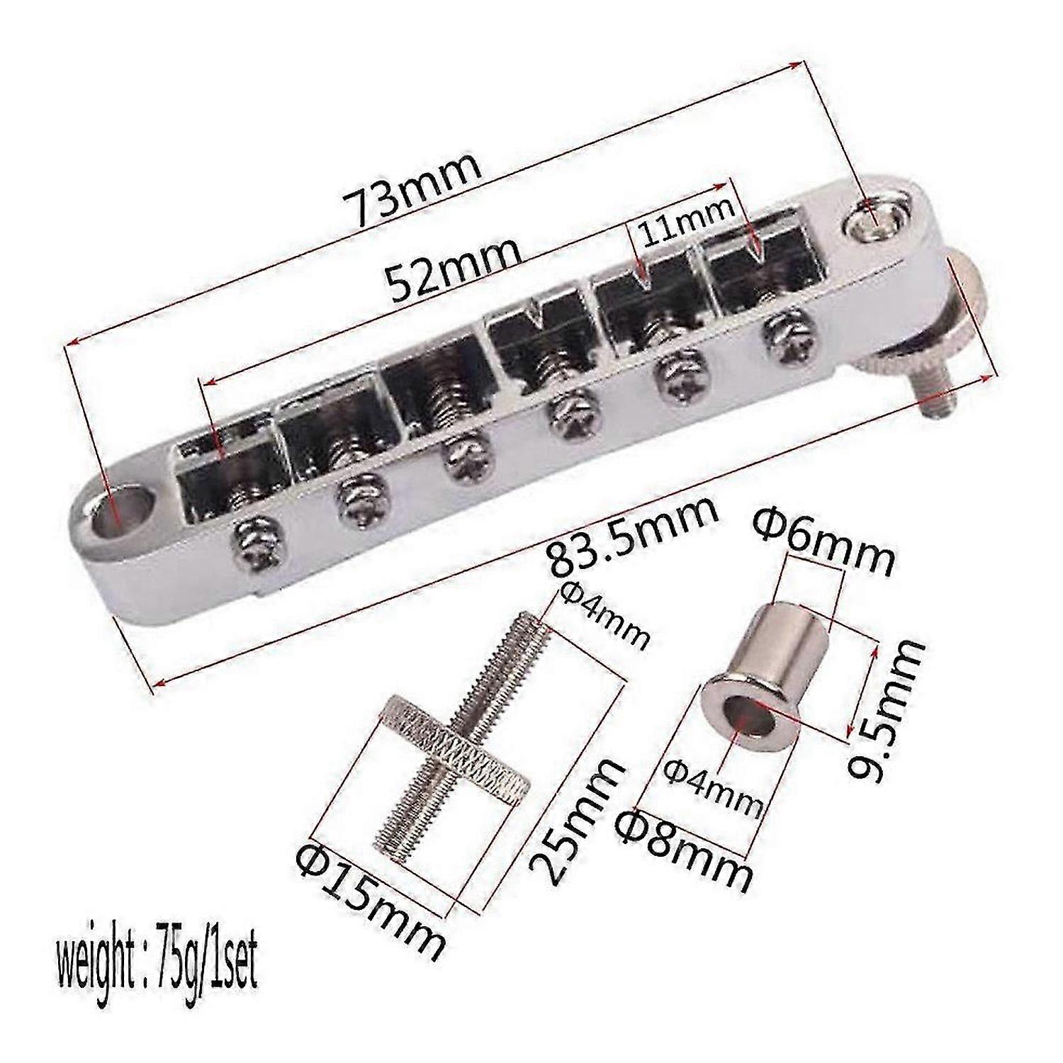 LP Bridge Tune O Bridge Adjustable Chrome Plated Guitar Bridge for Guitars Musical Replacement Acces