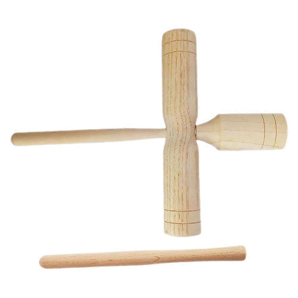 Beginner Guiro Percussion Instrument for Kids with Stick 5Pcs Wooden Set